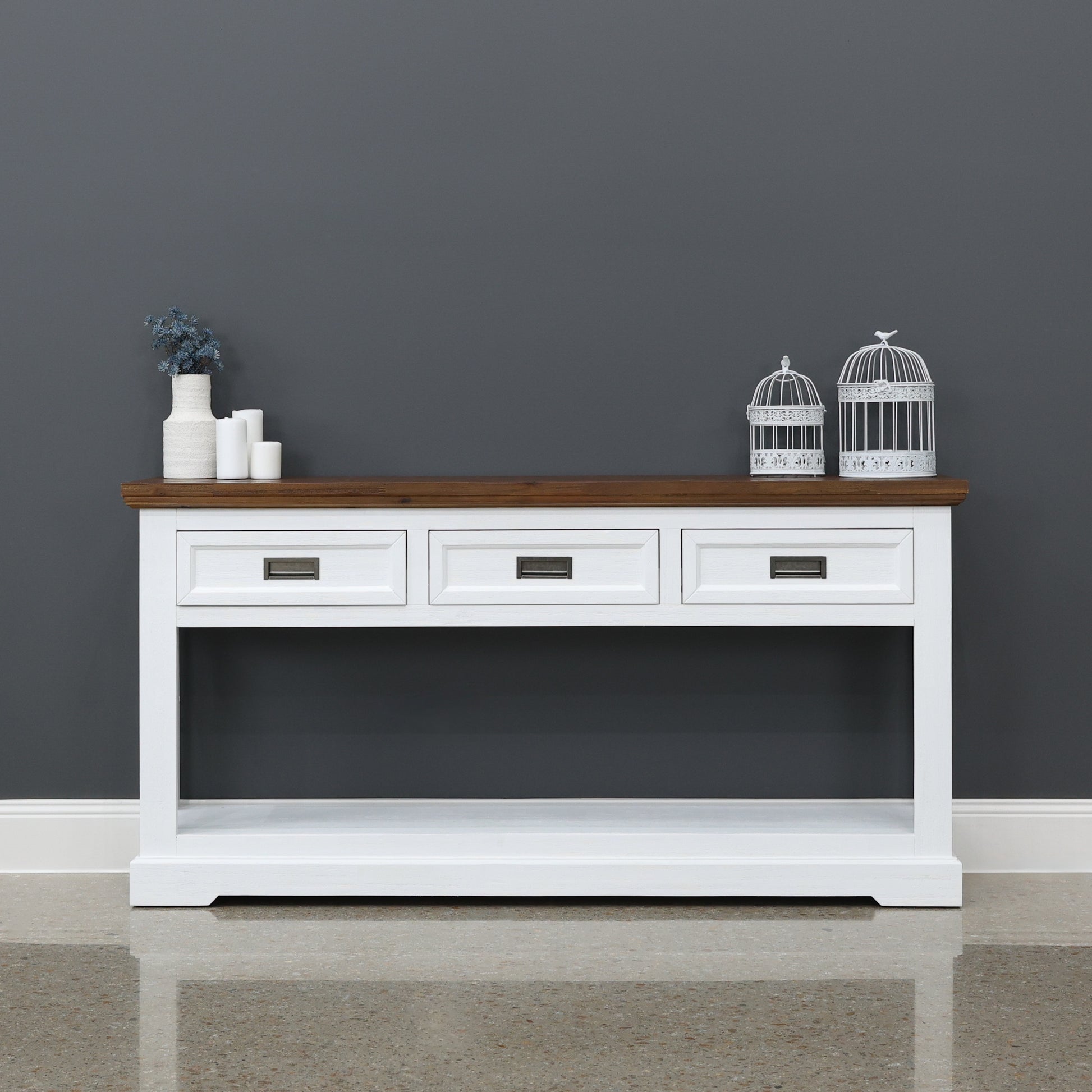Provedore Two Tone Console Table w/ 3 Drawers