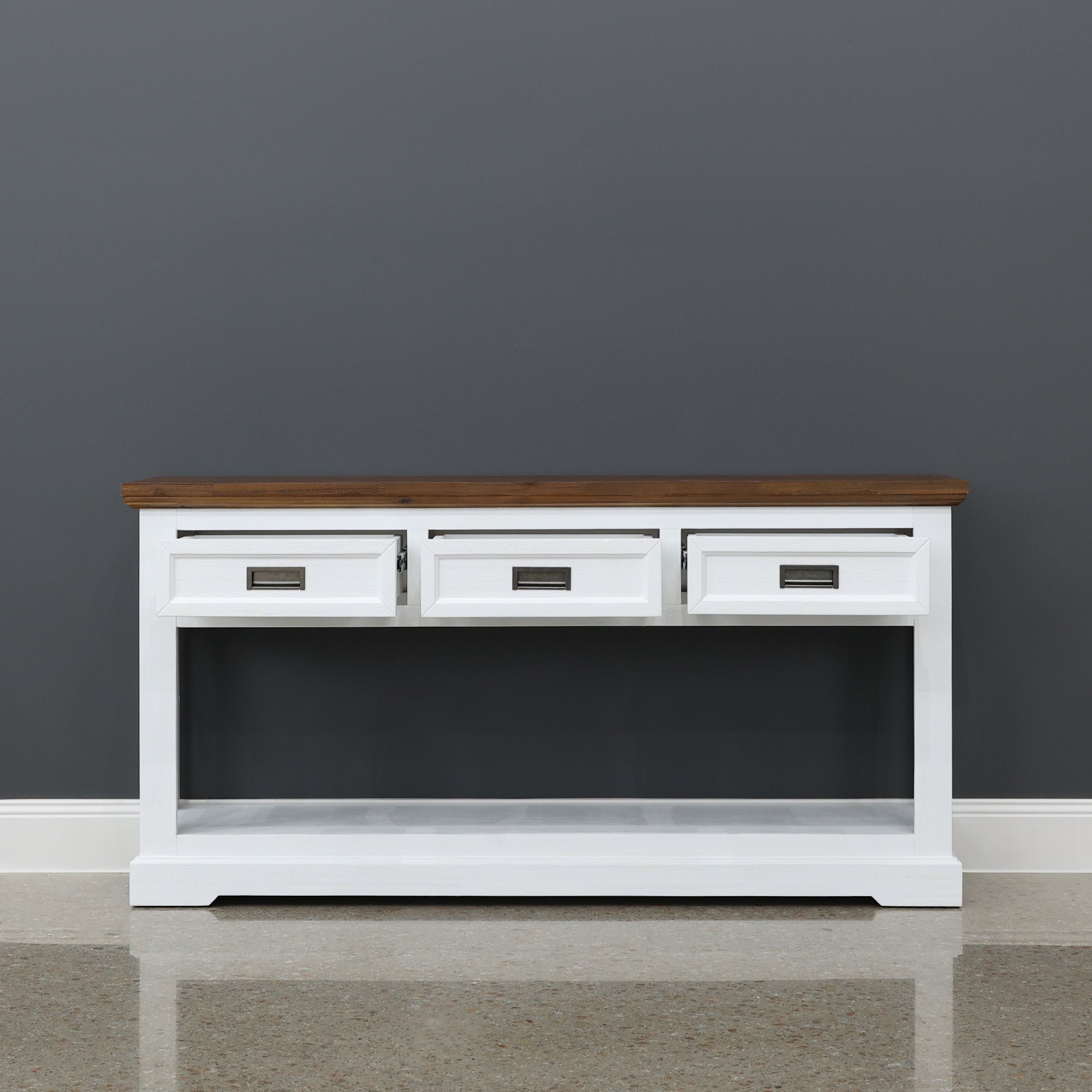 Provedore Two Tone Console Table w/ 3 Drawers