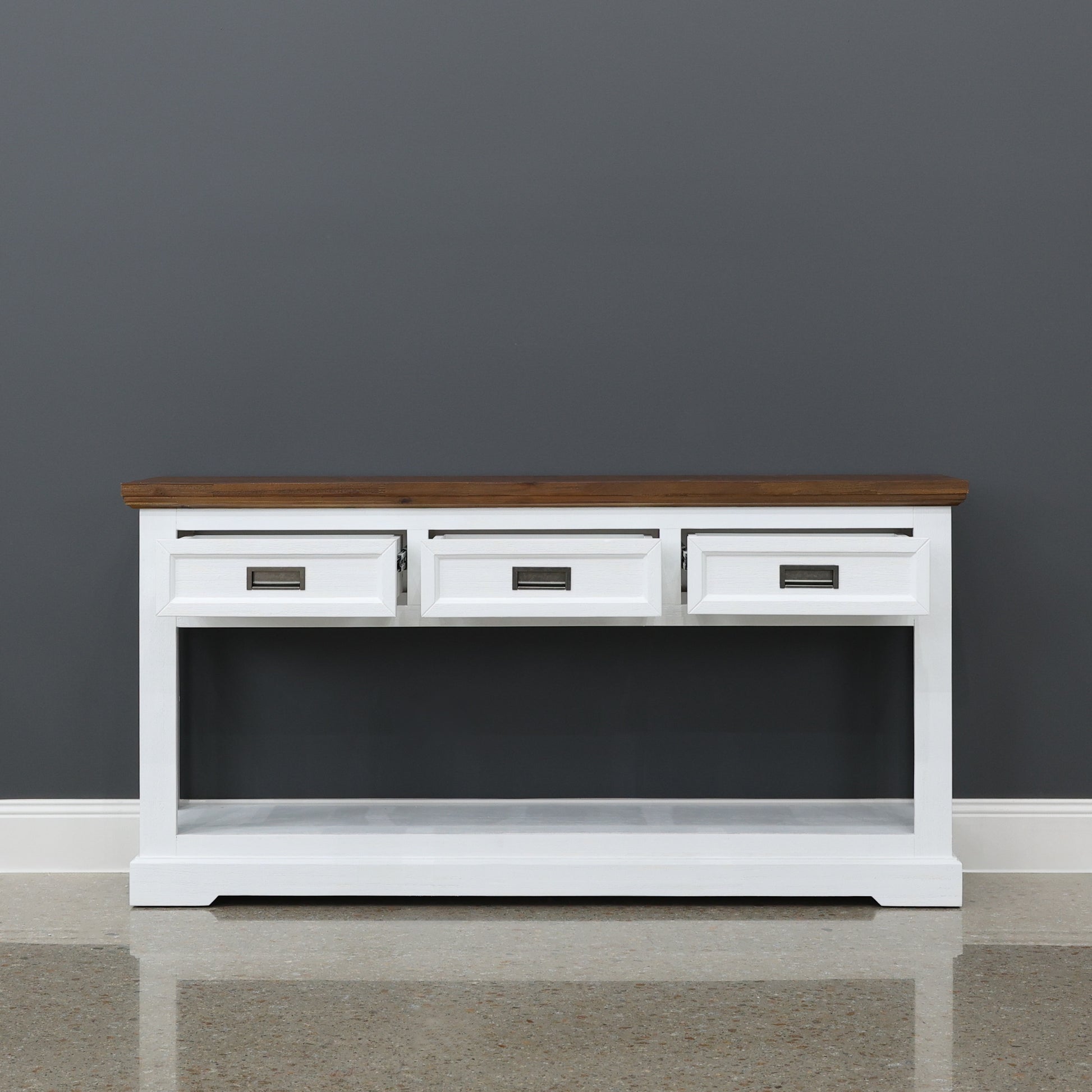 Provedore Two Tone Console Table w/ 3 Drawers