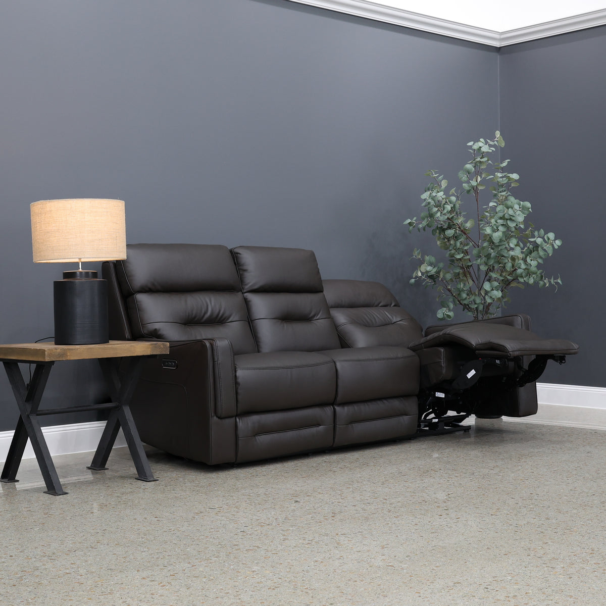 Melbourne Electric Sofa - Dark Brown Leather