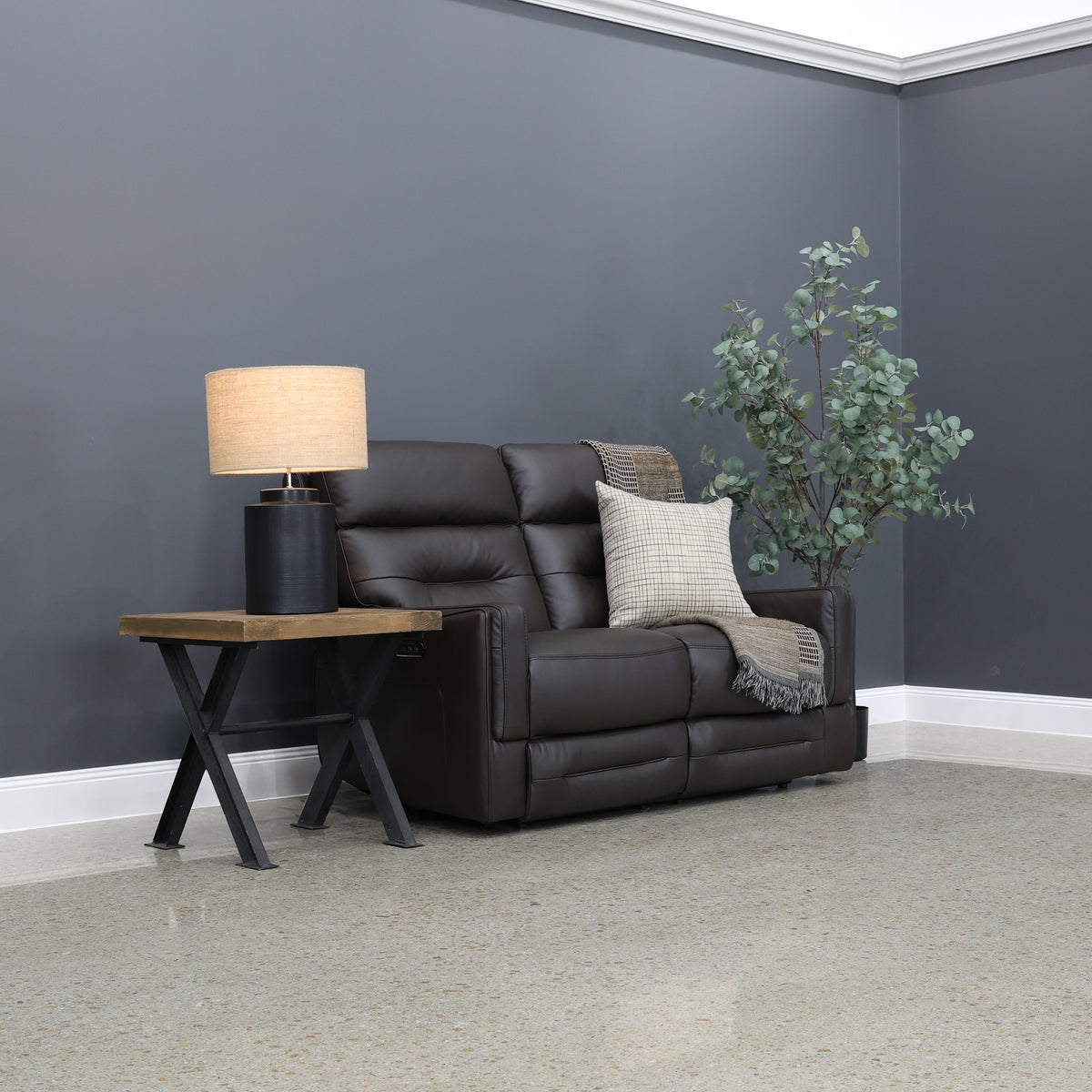 Melbourne Electric Loveseat - Dark Brown Leather