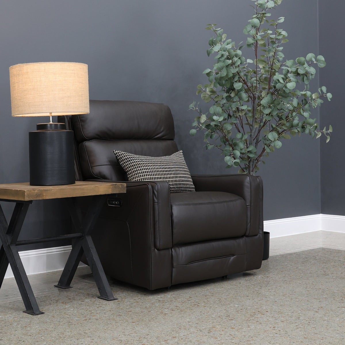Melbourne Electric Recliner - Dark Brown Leather