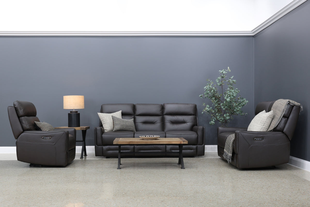 Melbourne Electric Sofa - Dark Brown Leather