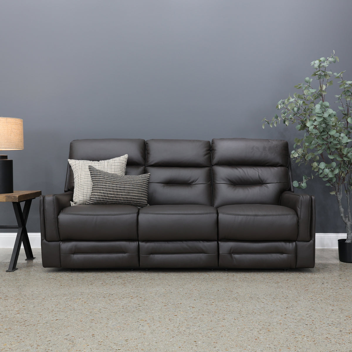 Melbourne Electric Sofa - Dark Brown Leather