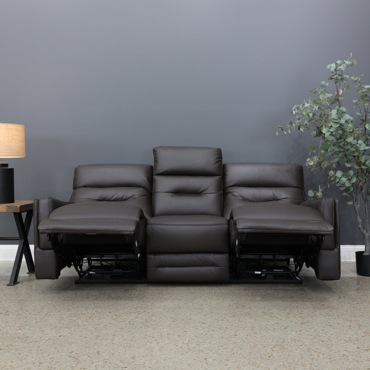 Melbourne Electric Sofa - Dark Brown Leather