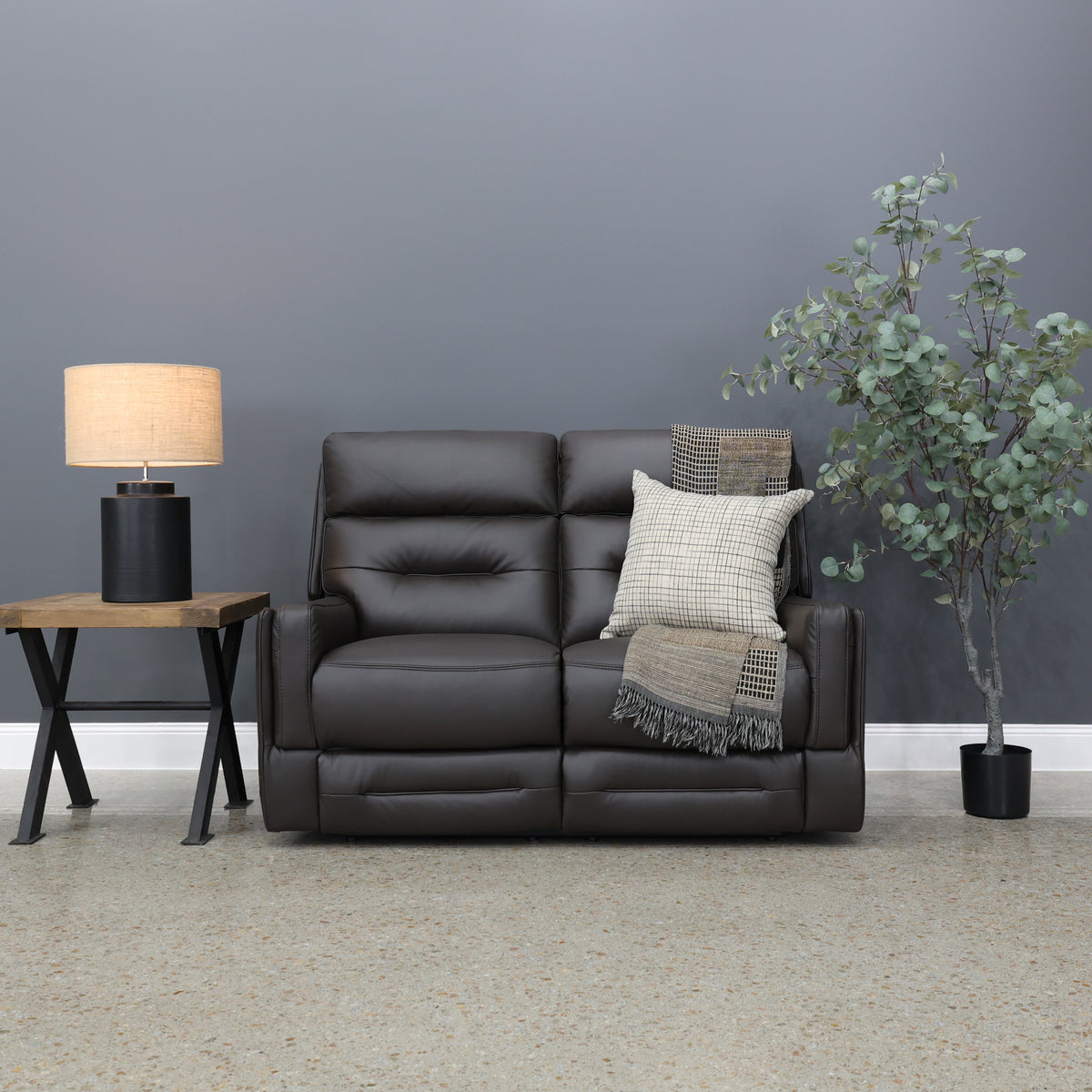 Melbourne Electric Loveseat - Dark Brown Leather