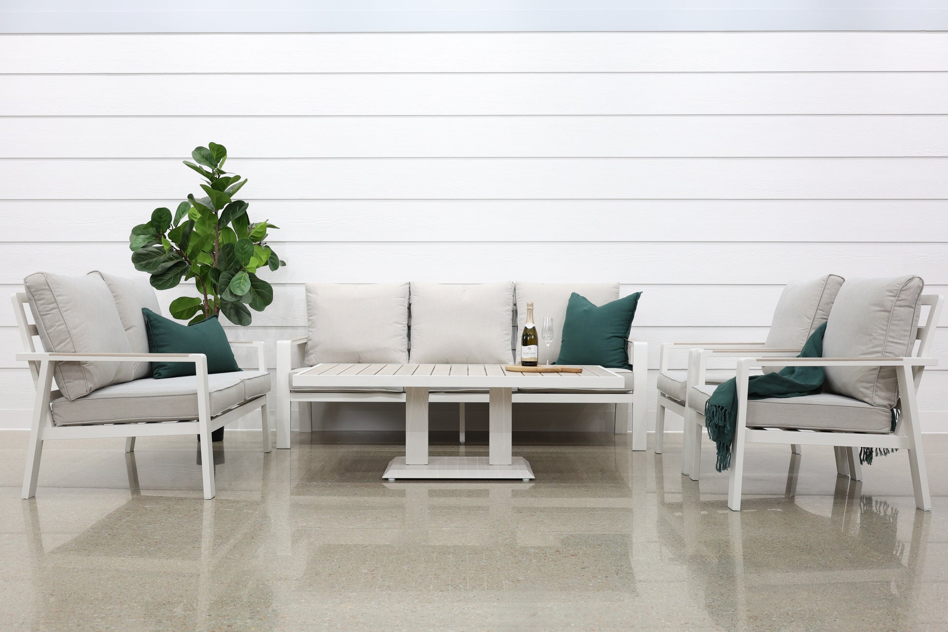 Byron 5 Piece Lounge Set - White