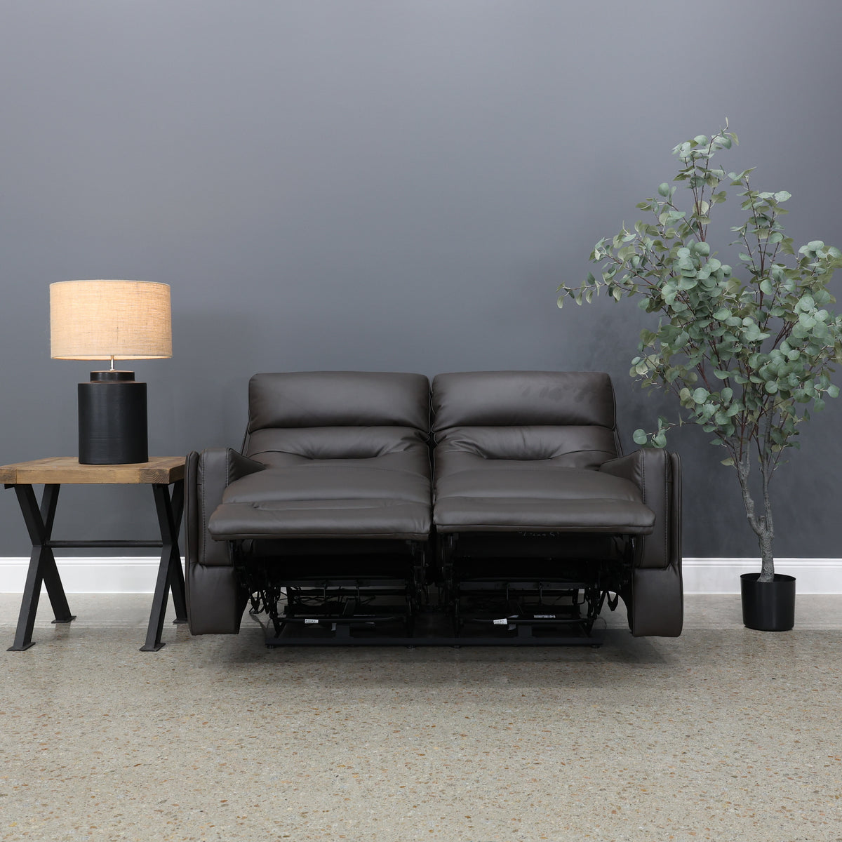 Melbourne Electric Loveseat - Dark Brown Leather