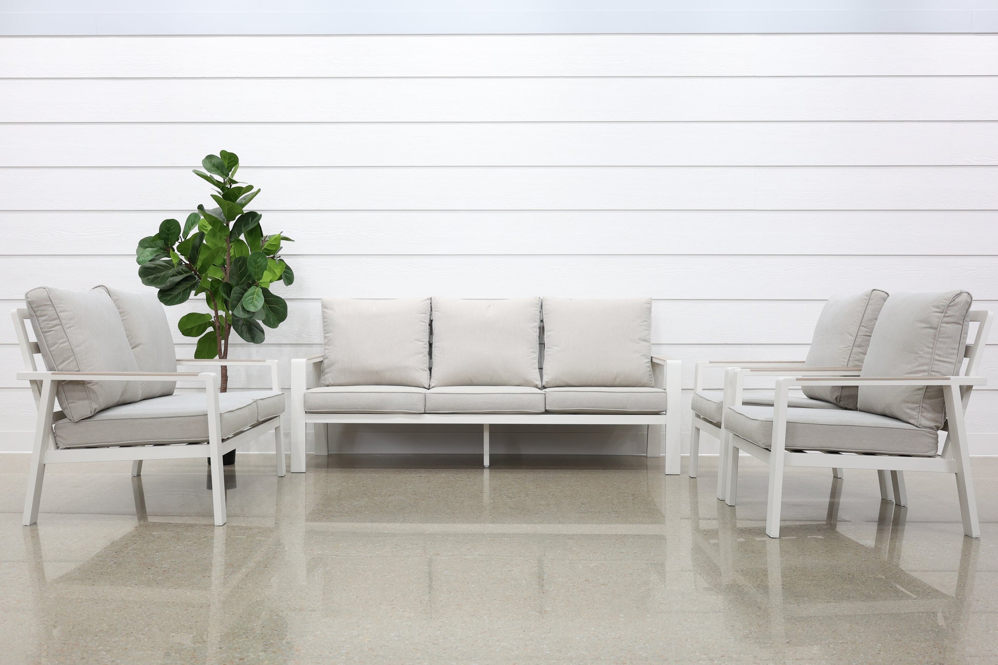 Byron 5 Piece Lounge Set - White