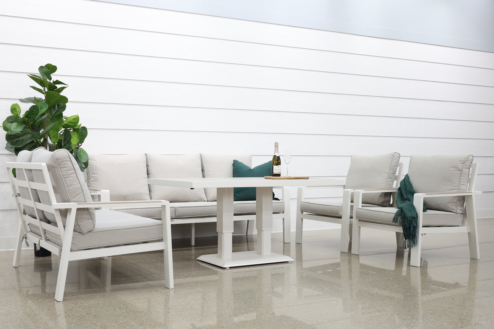 Byron 5 Piece Lounge Set - White