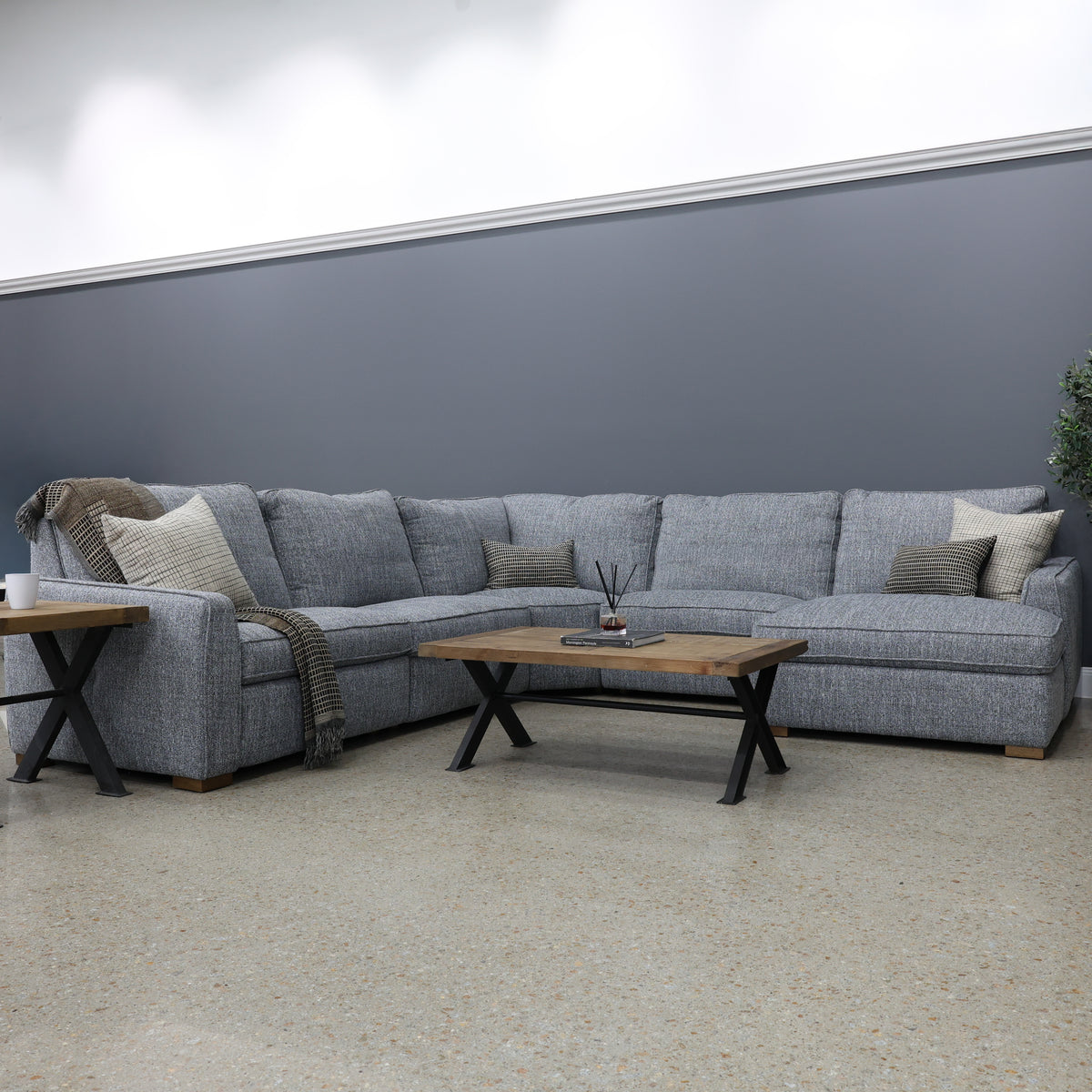 Apollo Bay Corner Lounge w/ RHF Chaise - Soft Charcoal