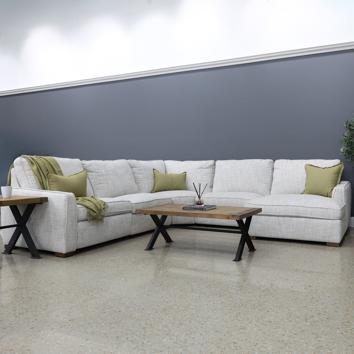 Apollo Bay Corner Lounge w/ RHF Chaise - Soft Natural