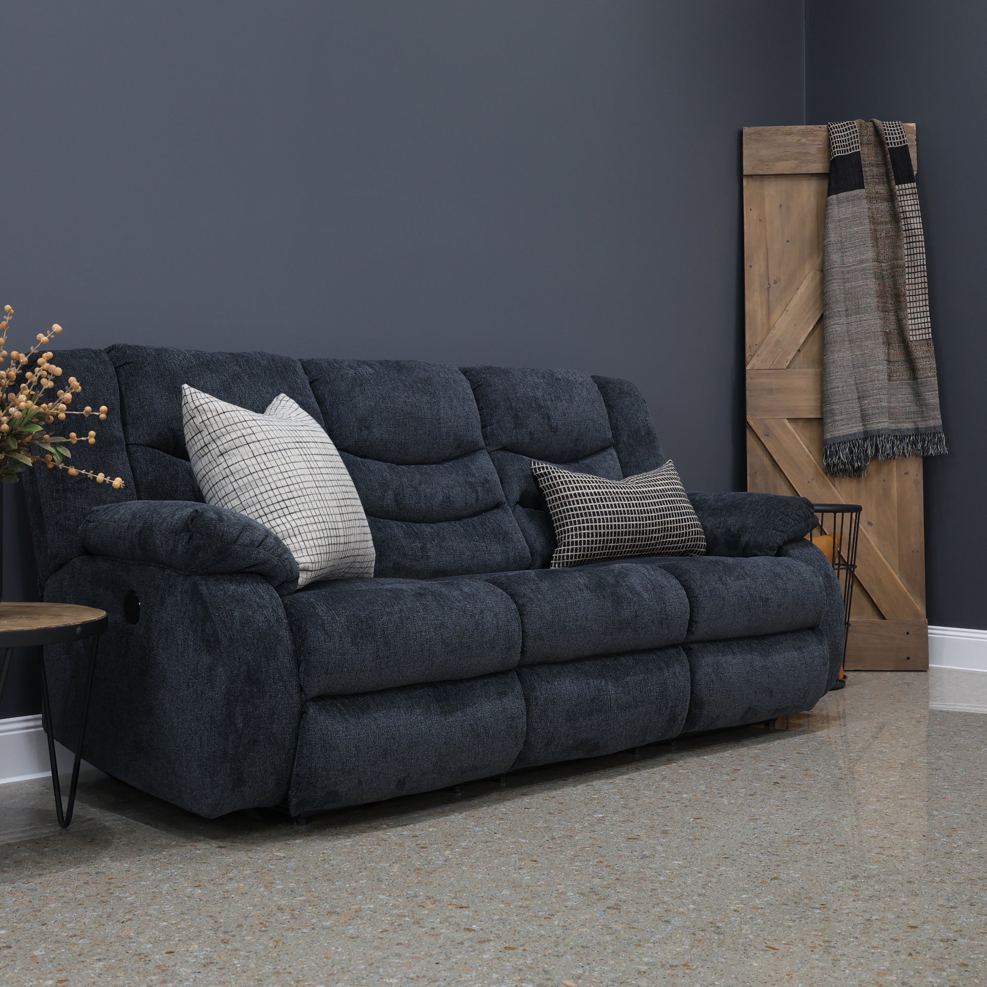 Werribee Electric Reclining Sofa - Caviar