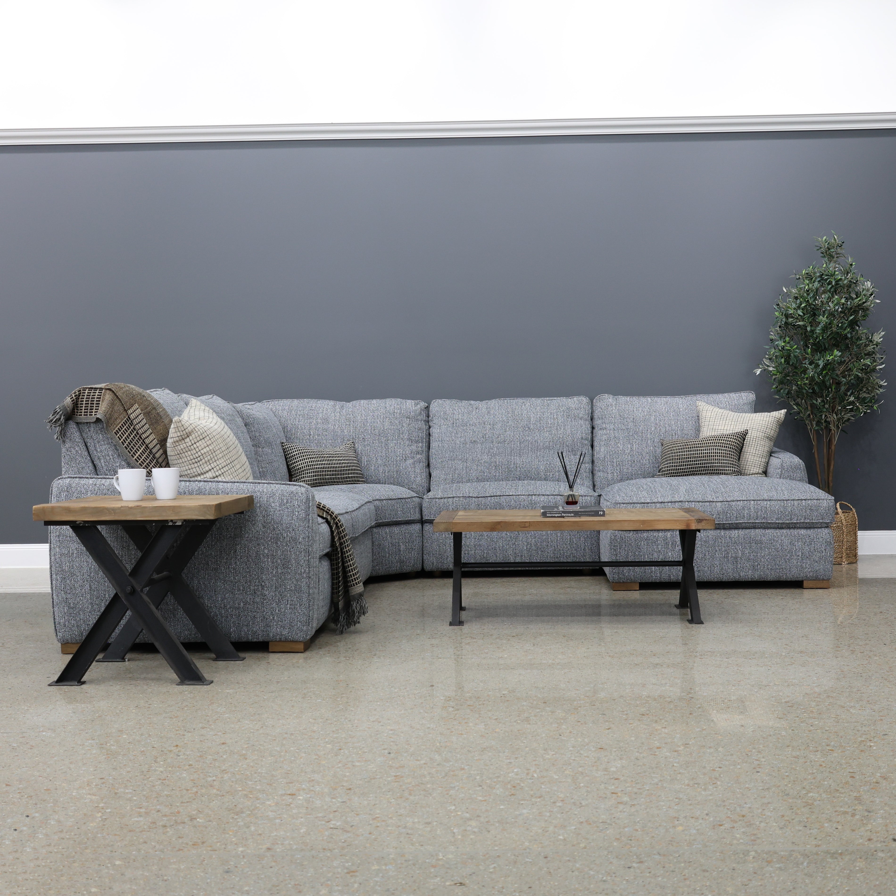 Apollo Bay Corner Lounge w/ RHF Chaise - Soft Charcoal