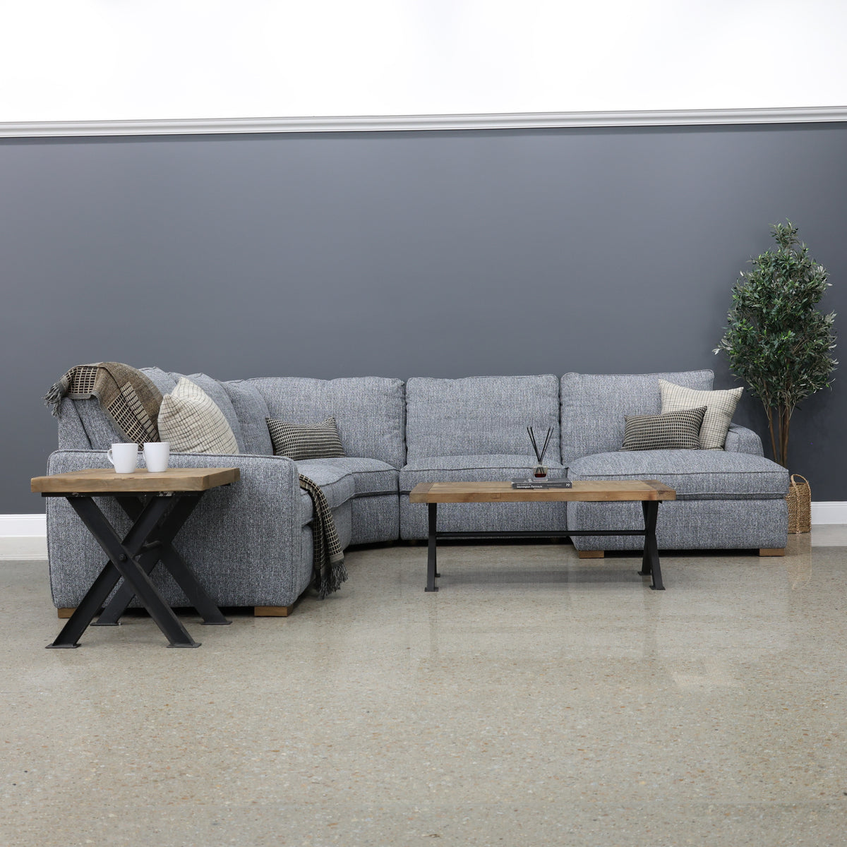 Apollo Bay Corner Lounge w/ RHF Chaise - Soft Charcoal