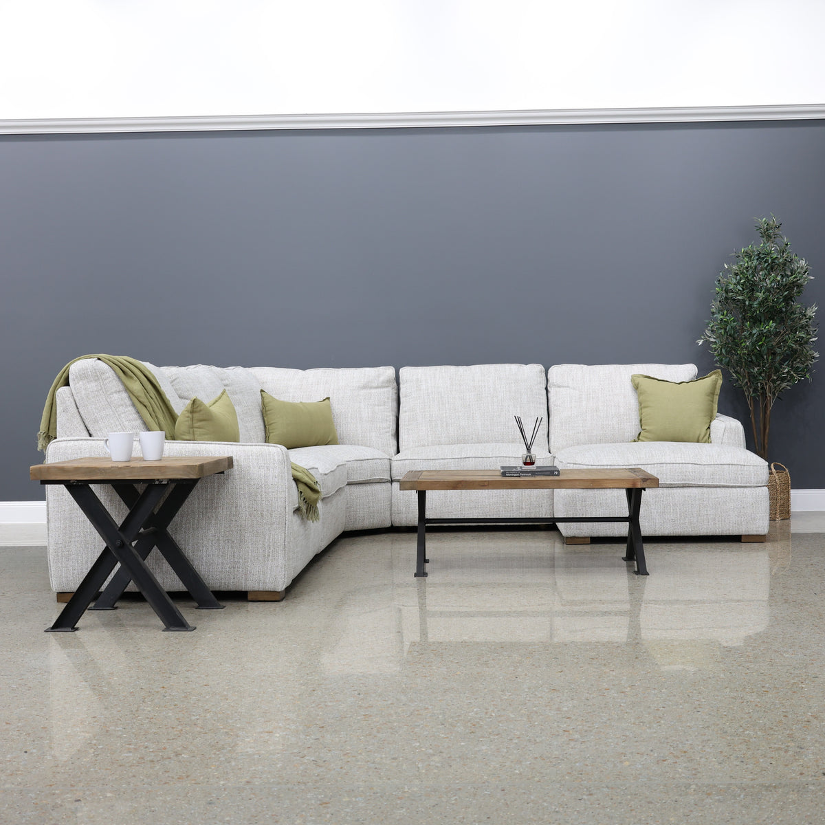 Apollo Bay Corner Lounge w/ RHF Chaise - Soft Natural