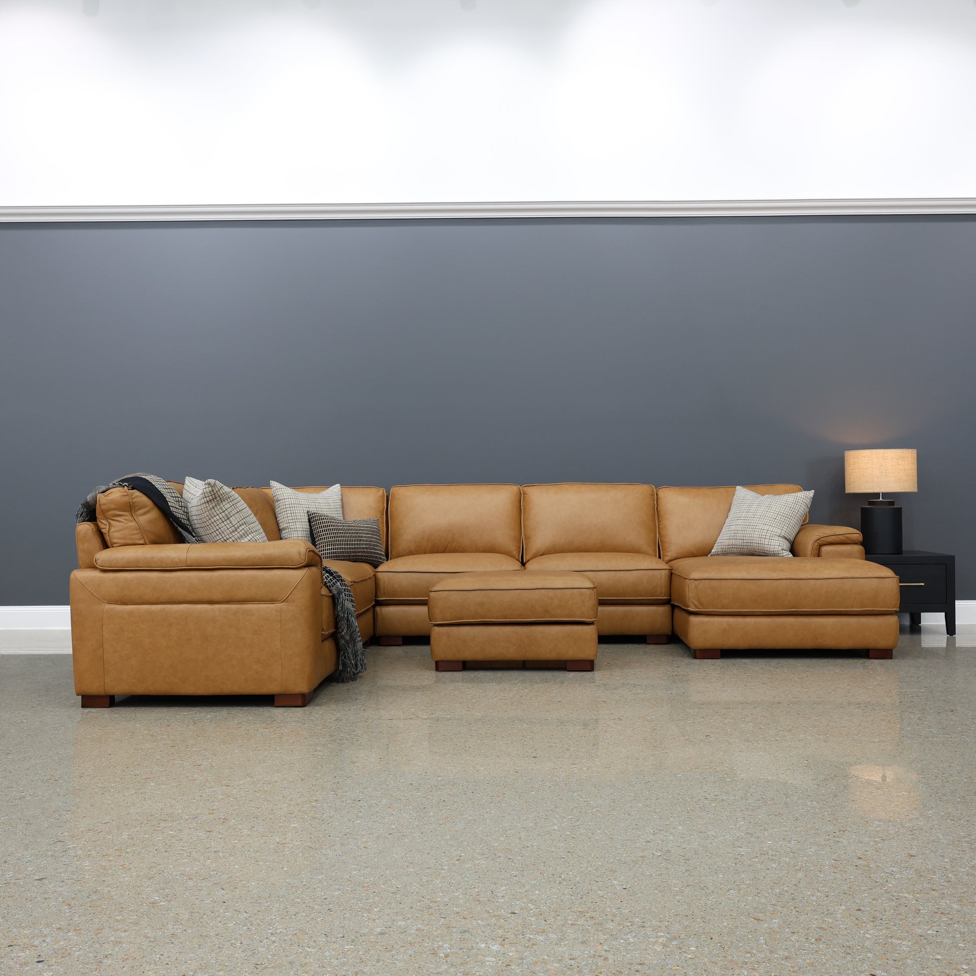 Rostrevor Ottoman With Storage - Tan Leather