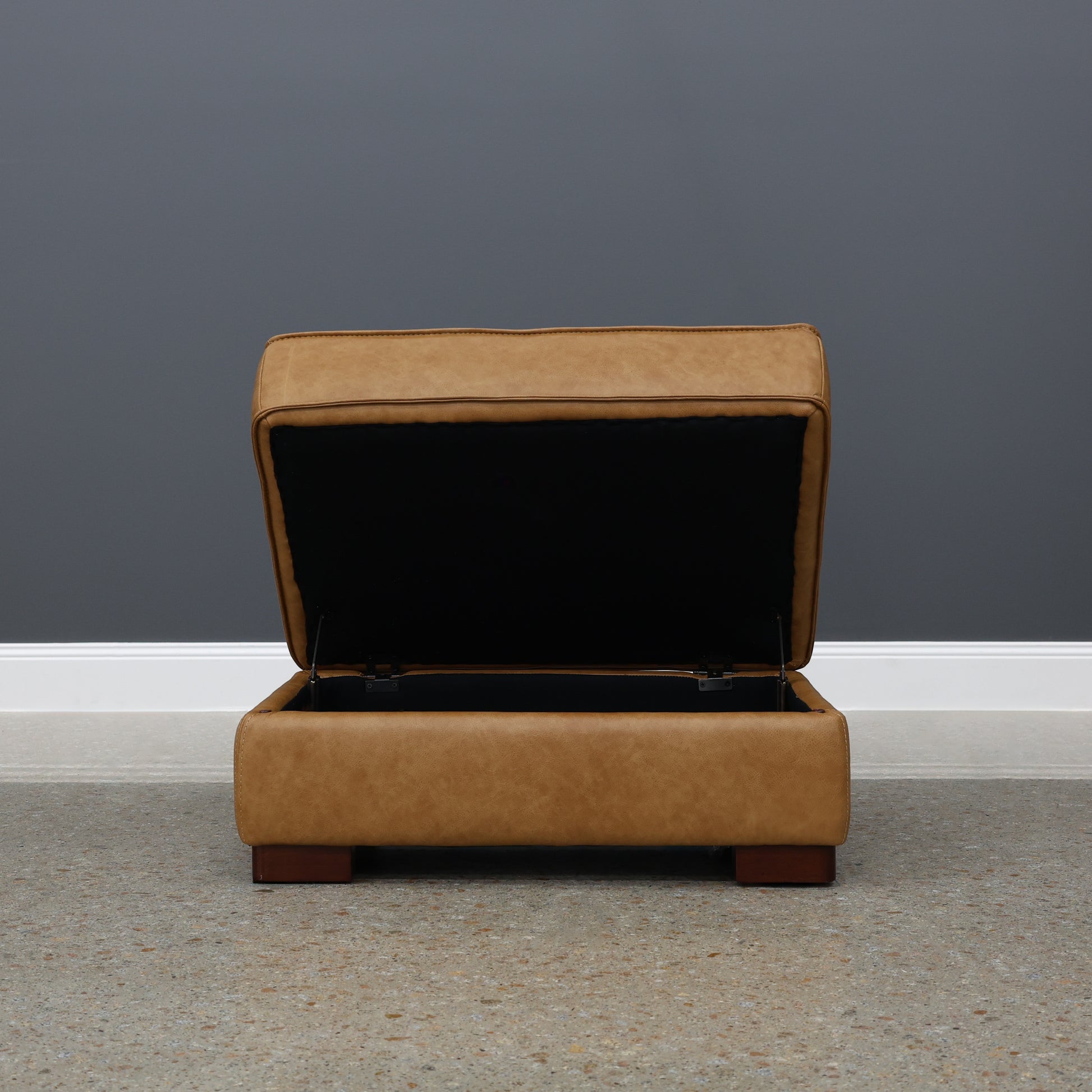 Rostrevor Ottoman With Storage - Tan Leather