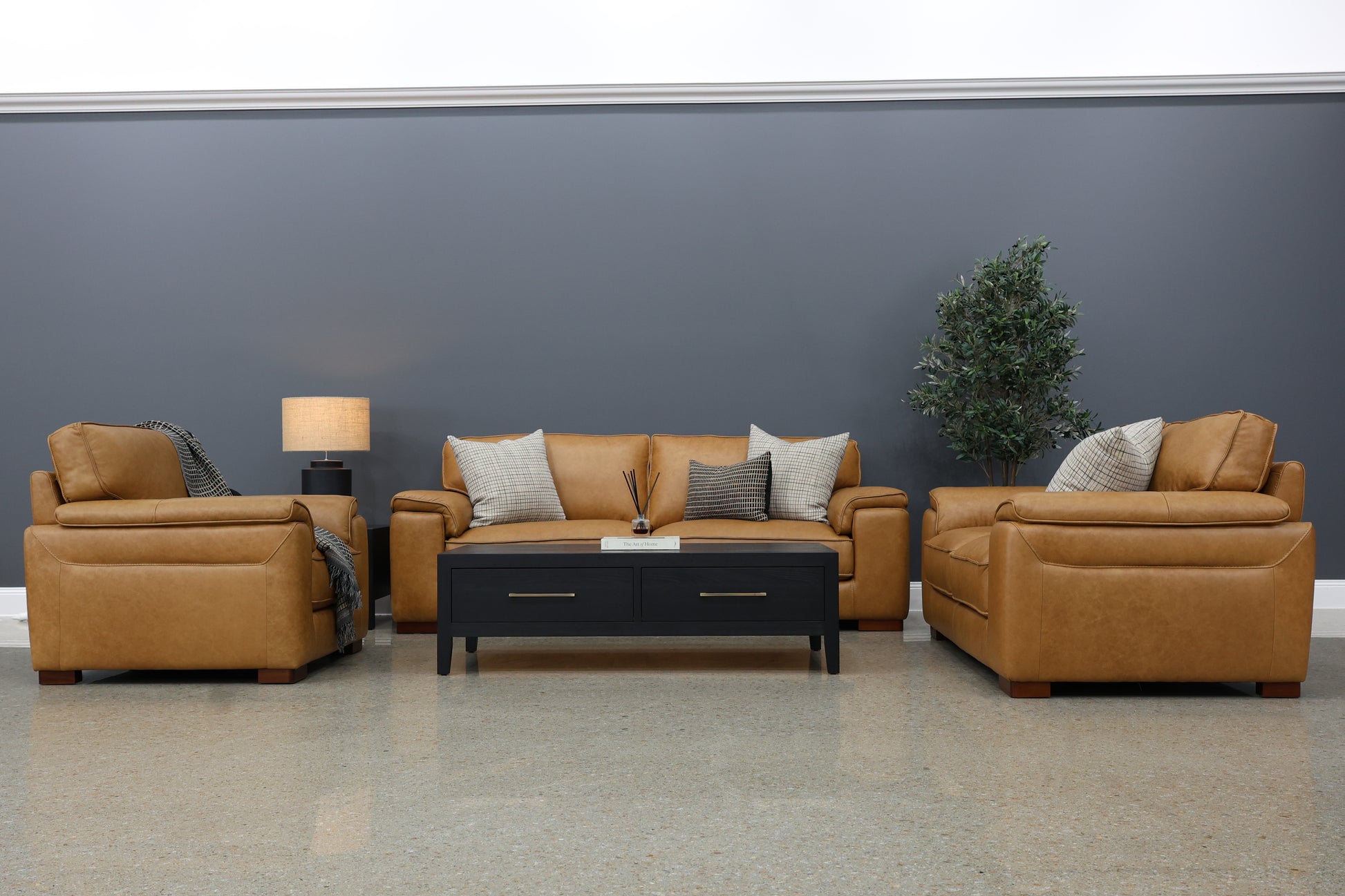 Rostrevor 3 Seater Sofa - Tan Leather