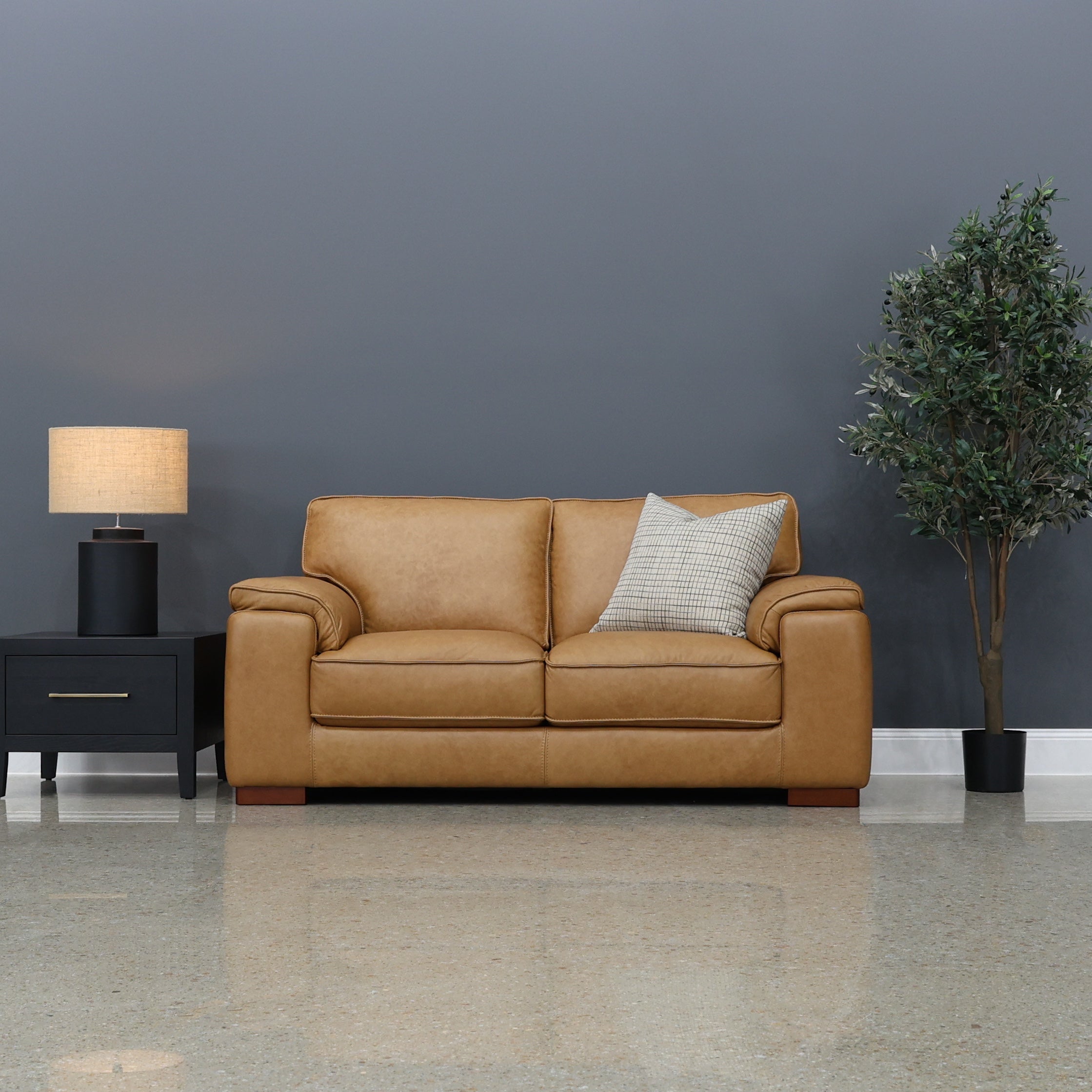 Rostrevor 2 Seater Loveseat - Tan Leather
