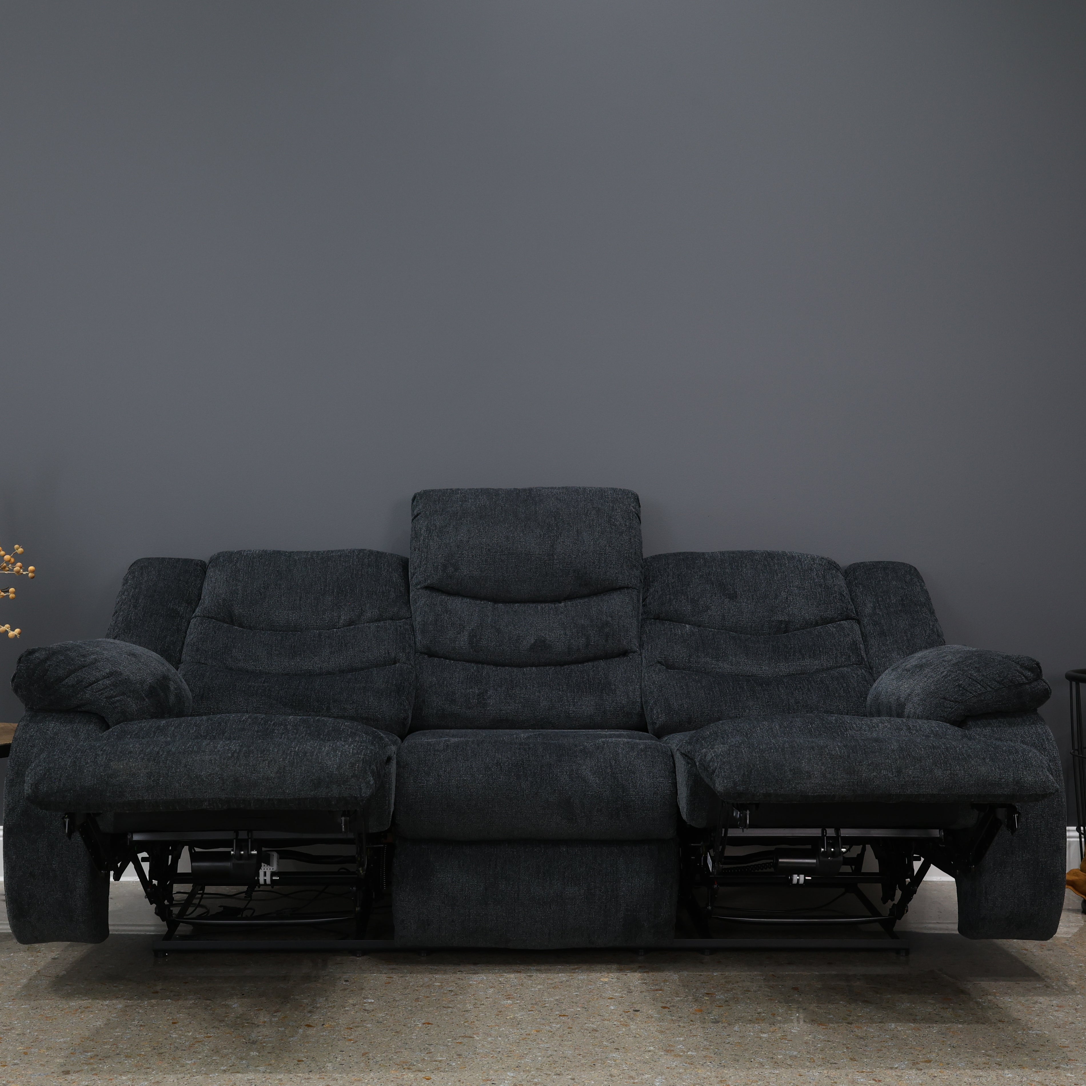 Werribee Electric Reclining Sofa - Caviar