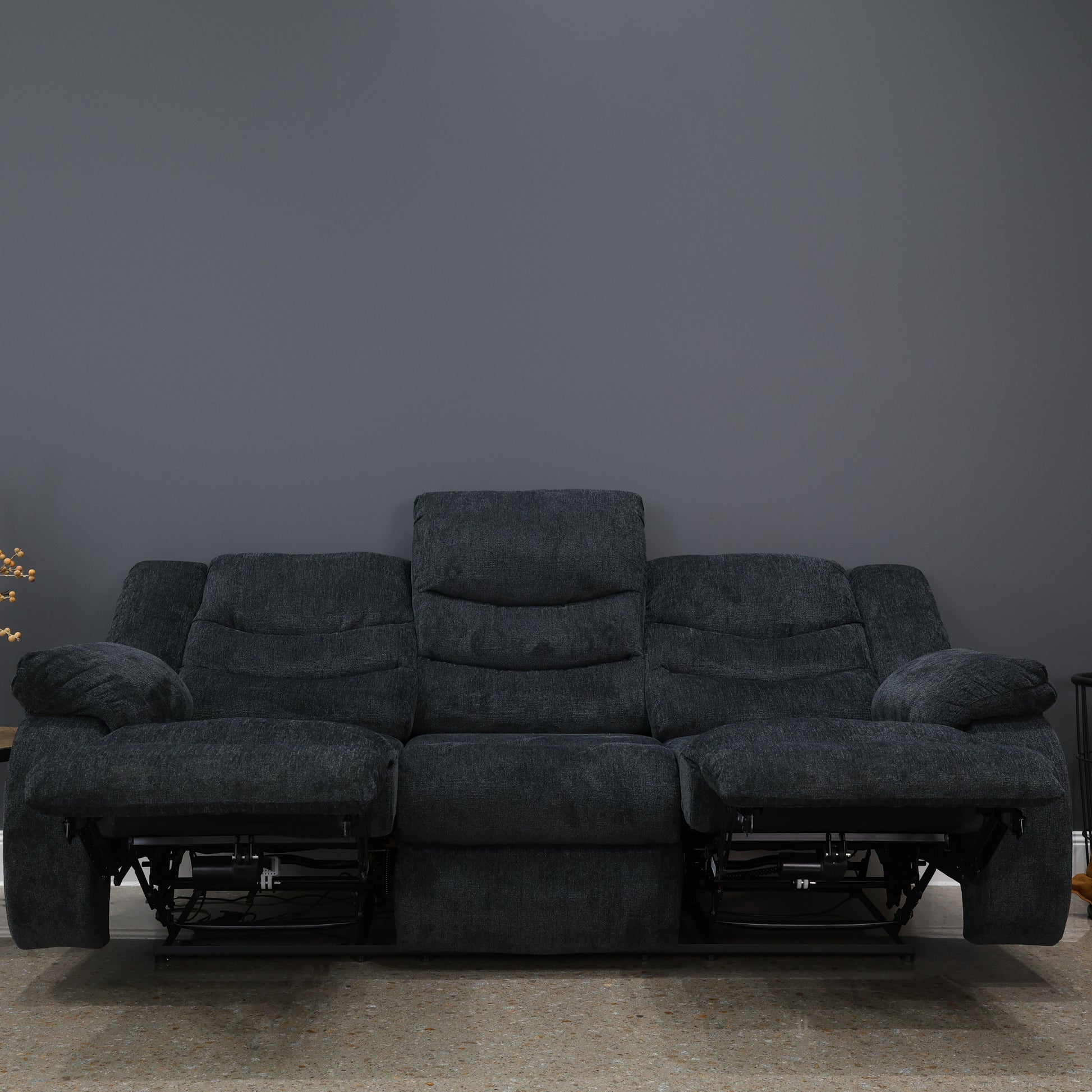 Werribee Electric Reclining Sofa - Caviar