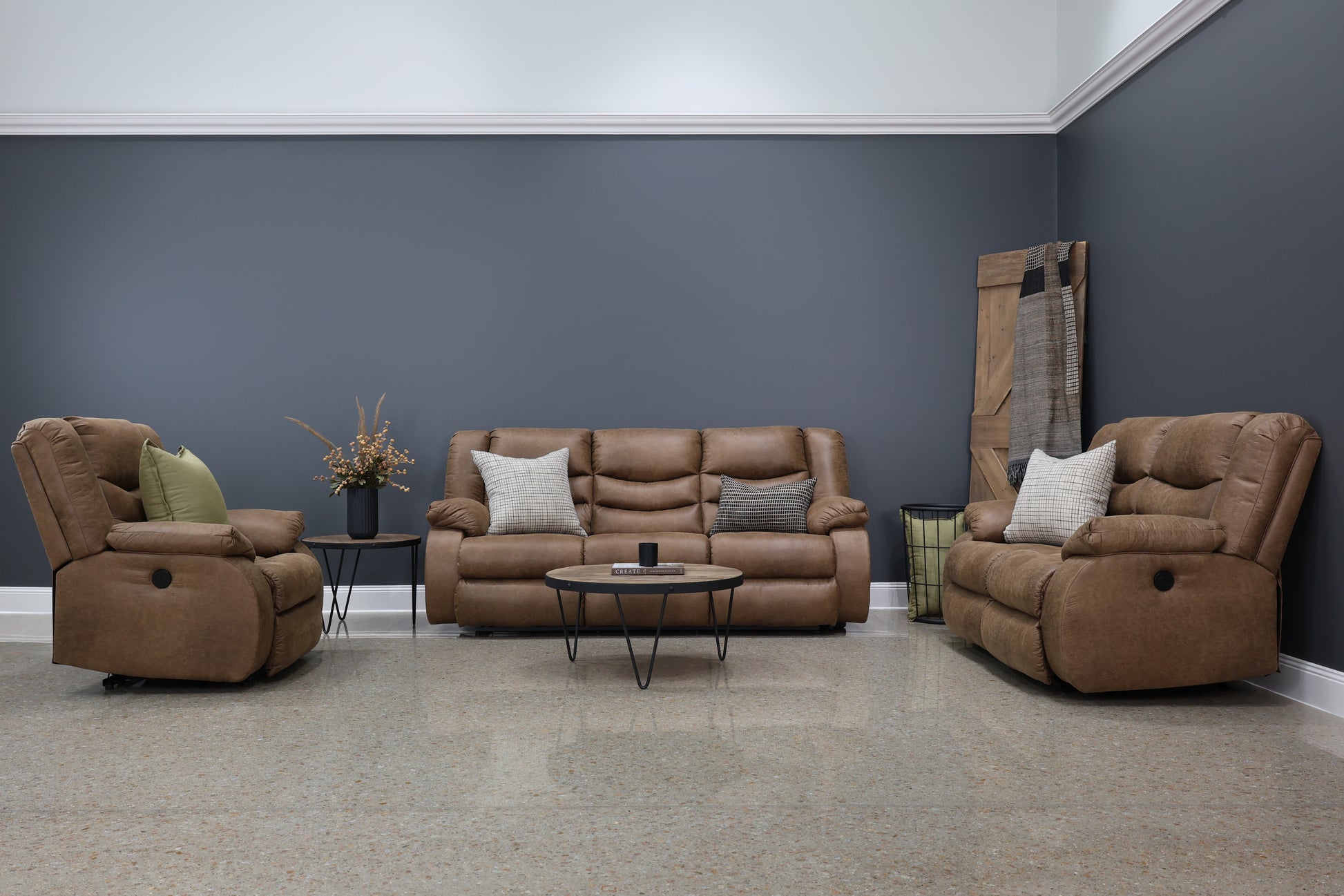 Werribee Electric Reclining Sofa - Tan