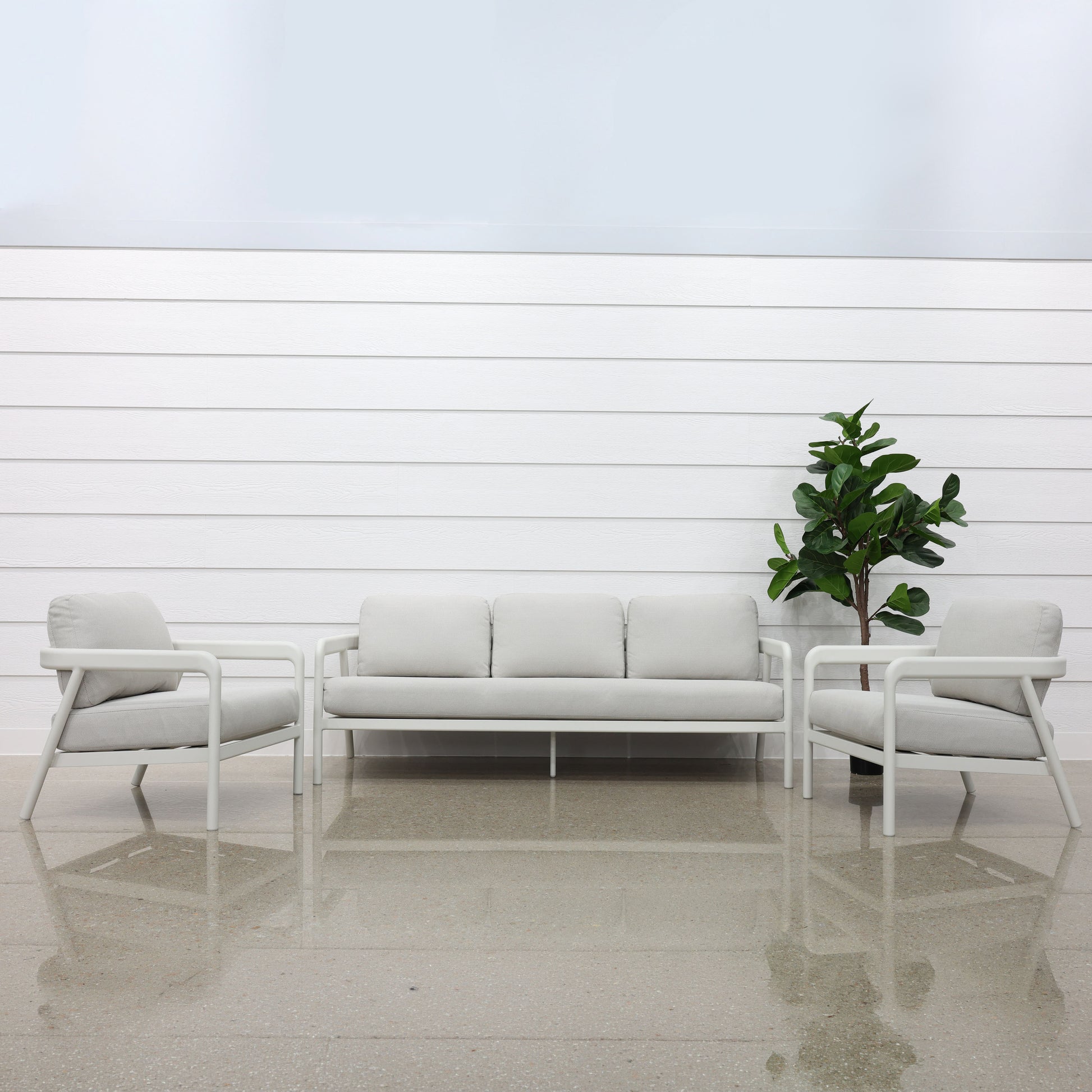 Sunshine Coast 4 Piece Outdoor Lounge Set - White