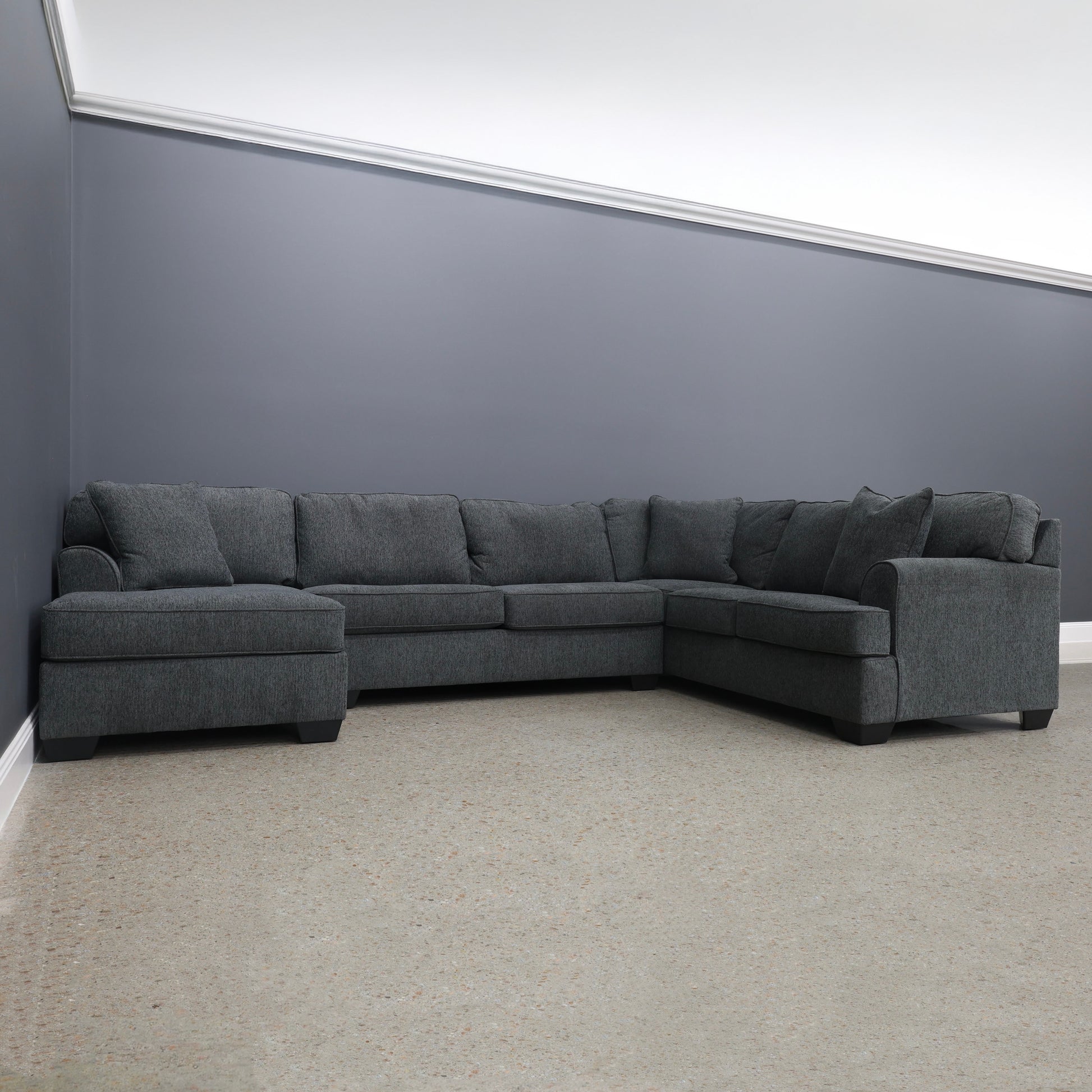 Norwood Corner Lounge w/ LHF Chaise - Dark Grey
