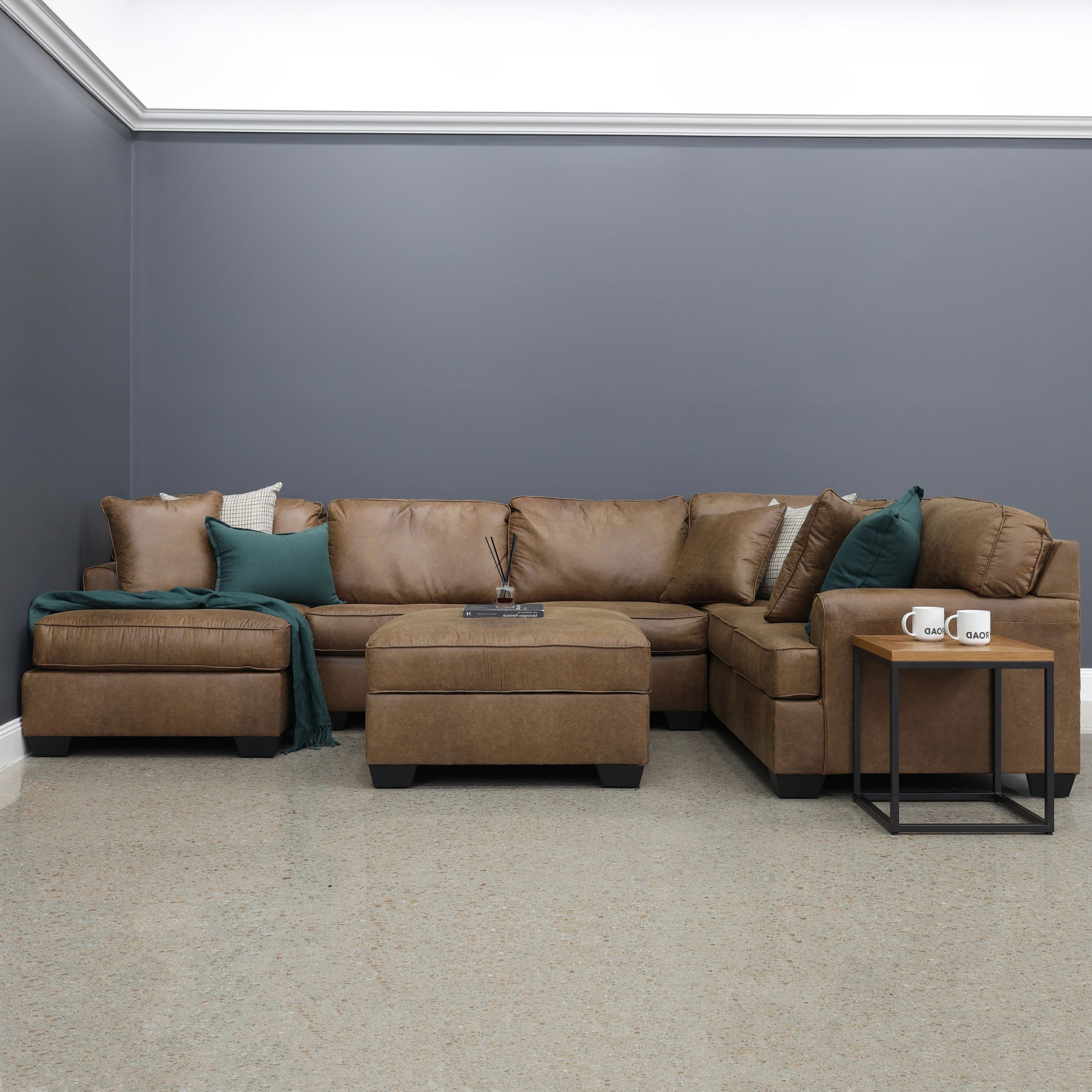 Norwood Corner Lounge w/ LHF Chaise - Tan Leather Air