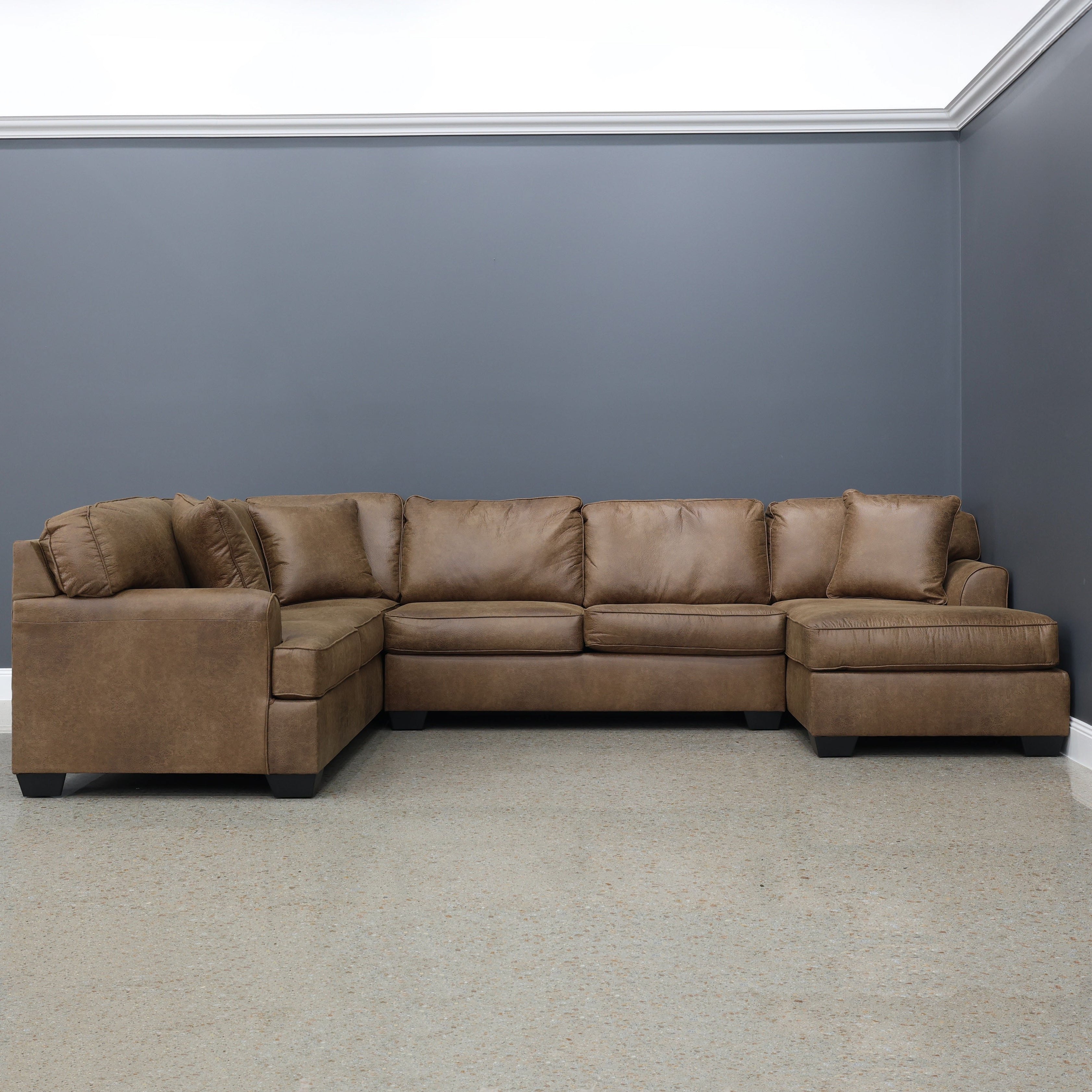 Norwood Corner Lounge w/ RHF Chaise - Tan Leather Air