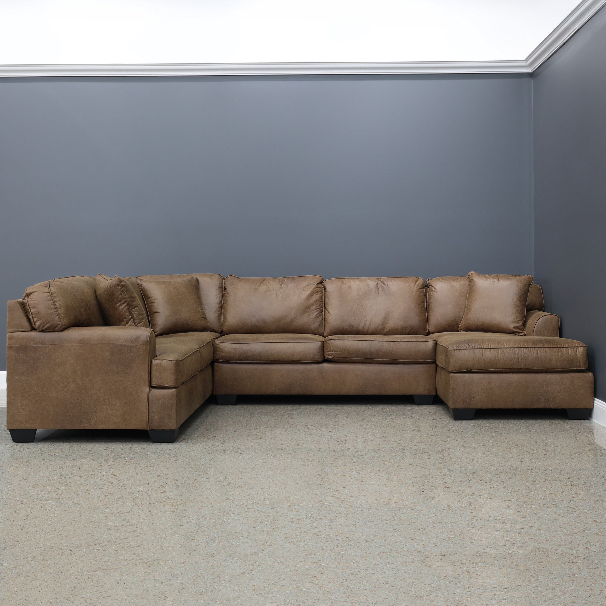 Norwood Corner Lounge w/ RHF Chaise - Tan Leather Air