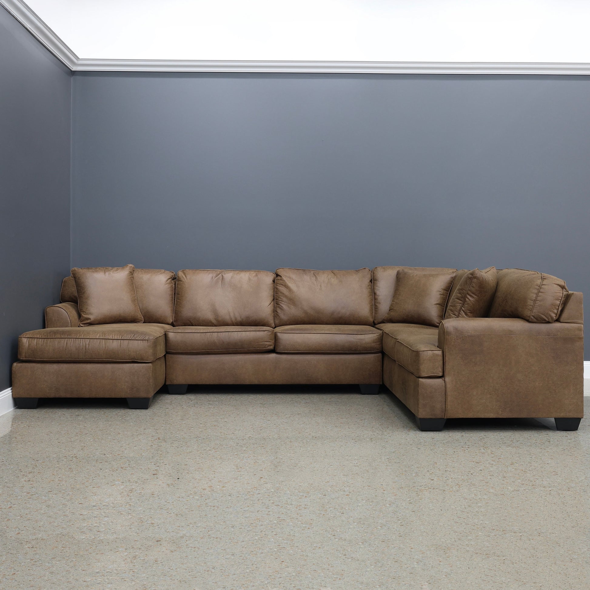 Norwood Corner Lounge w/ LHF Chaise - Tan Leather Air