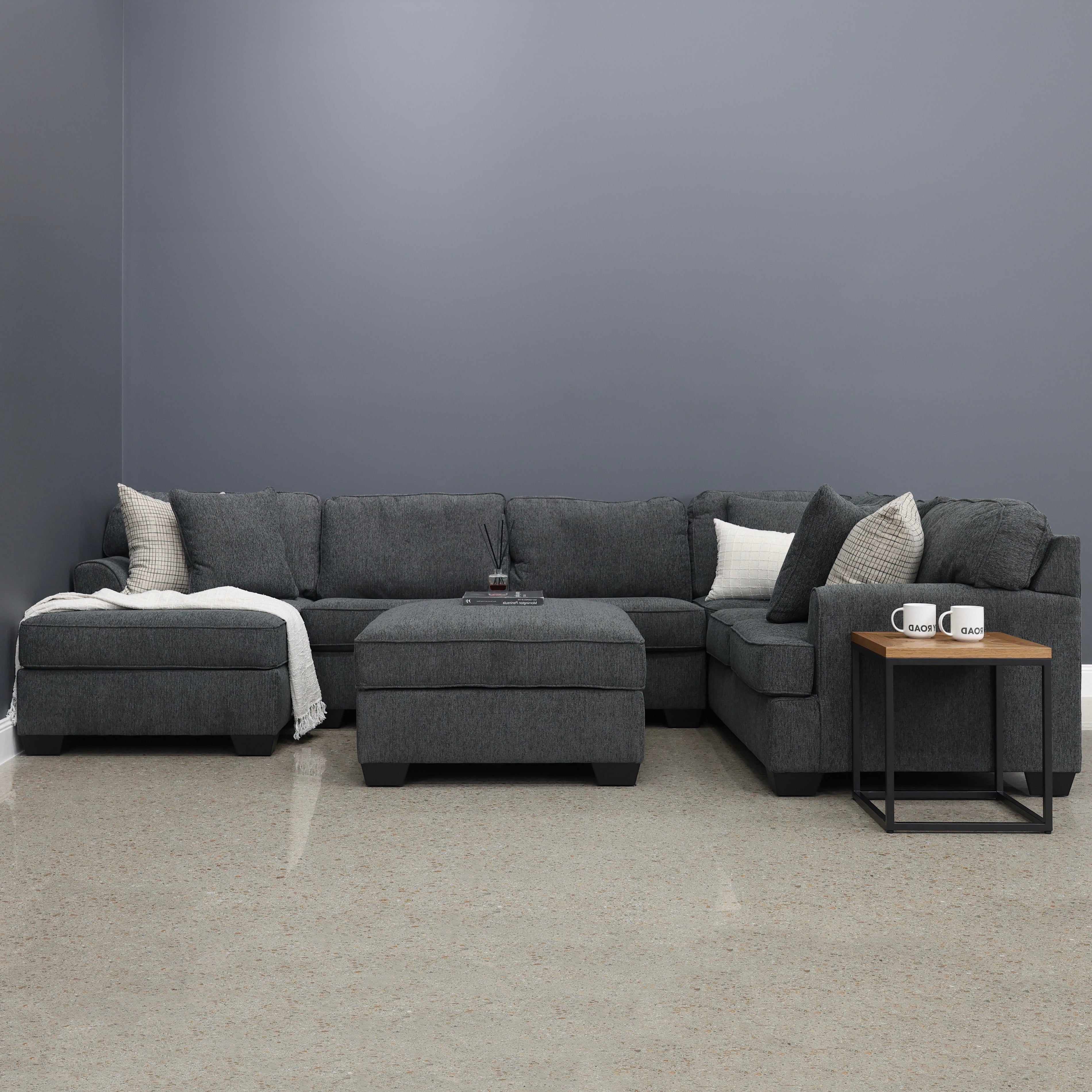 Norwood Corner Lounge w/ LHF Chaise - Dark Grey