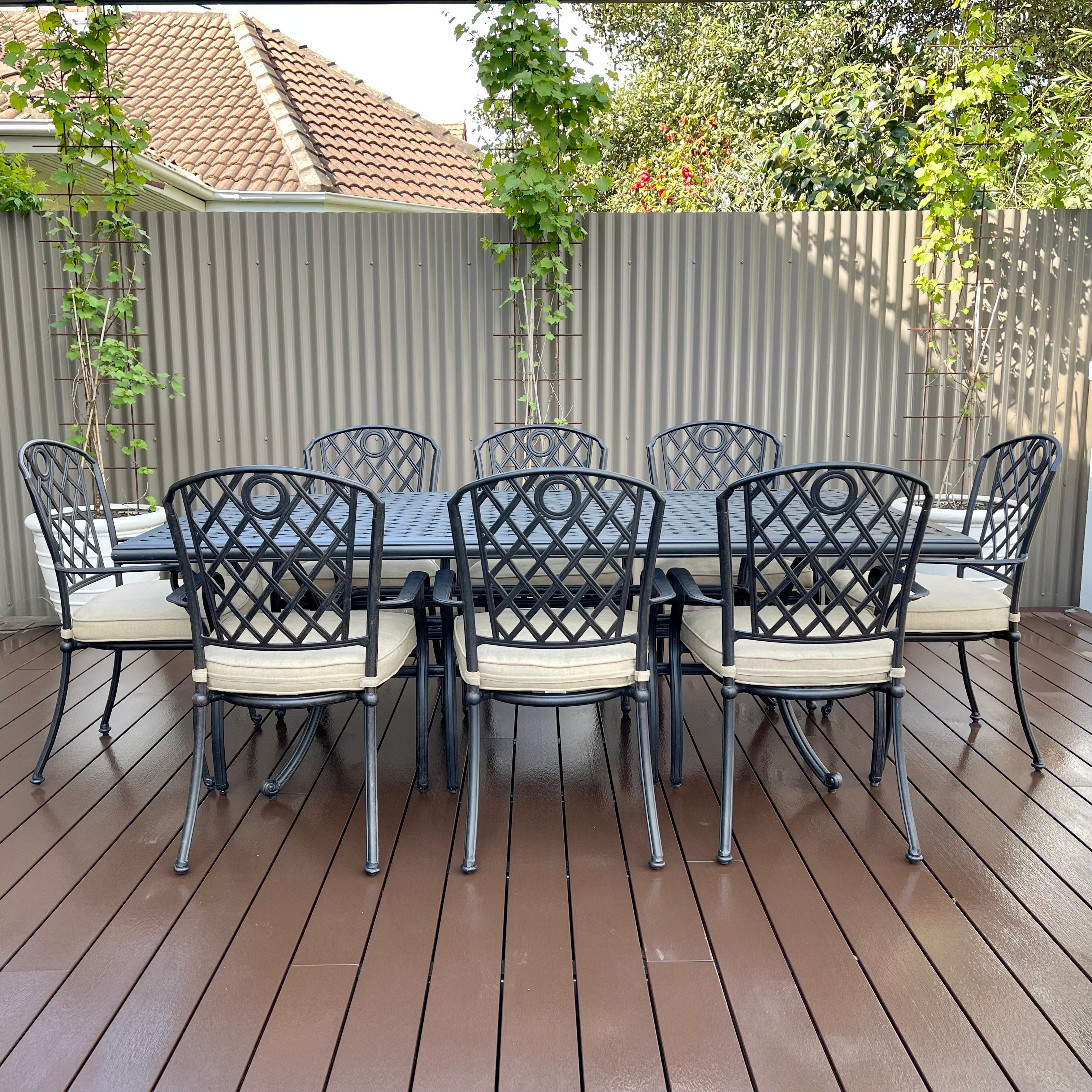 Portarlington Dining Table - Bronze Frame