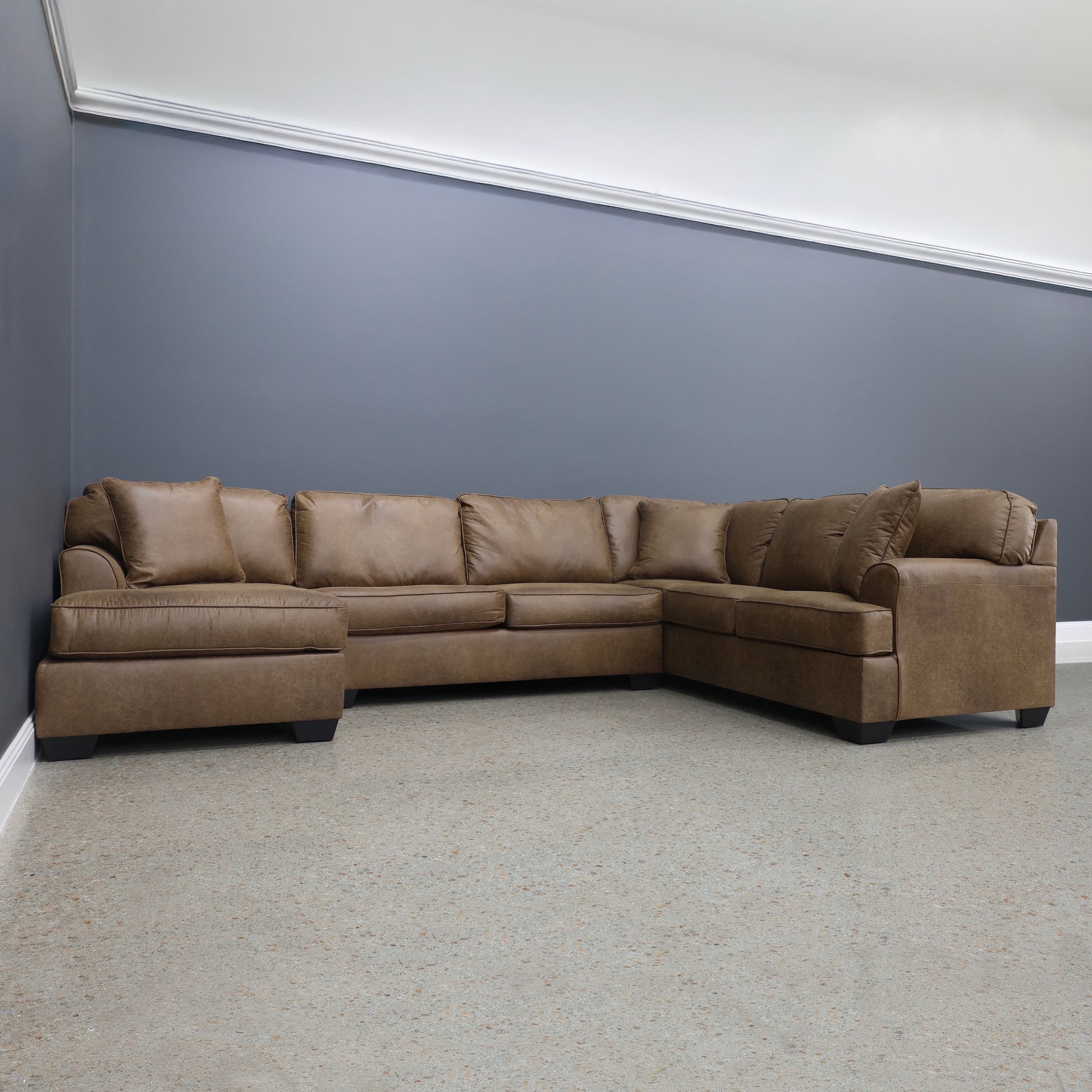 Norwood Corner Lounge w/ LHF Chaise - Tan Leather Air