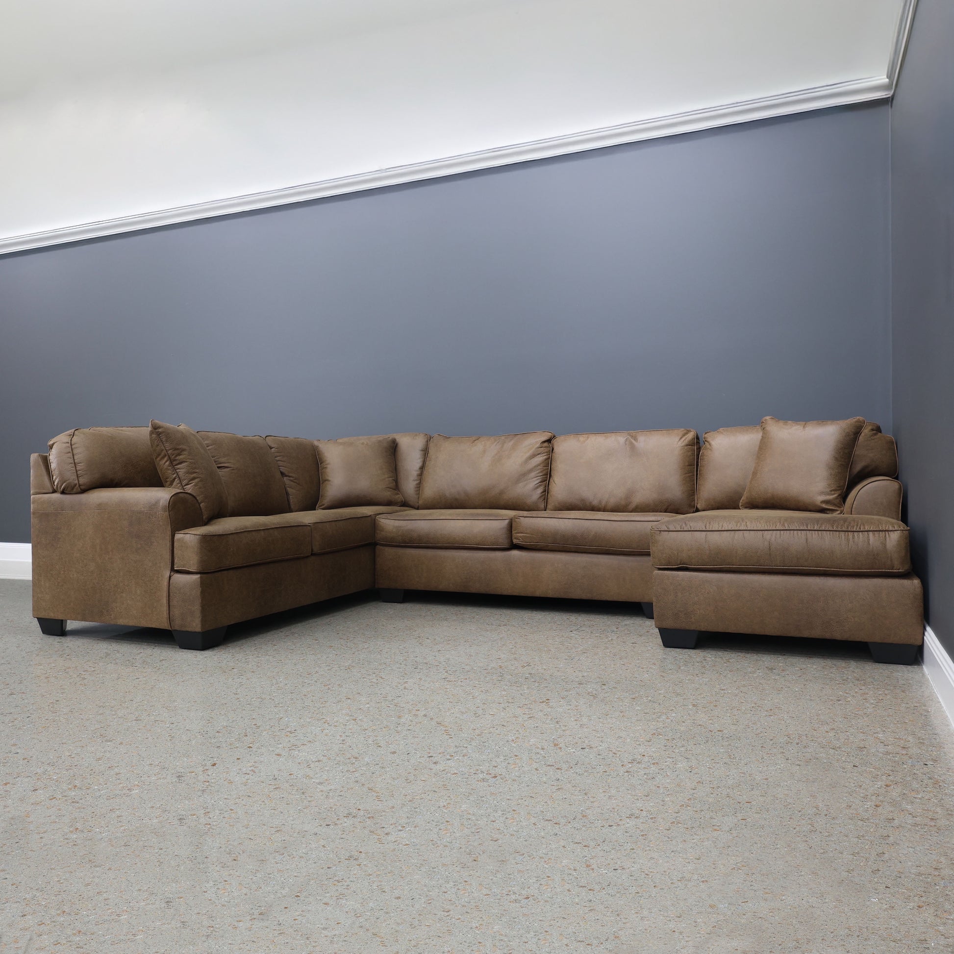 Norwood Corner Lounge w/ RHF Chaise - Tan Leather Air