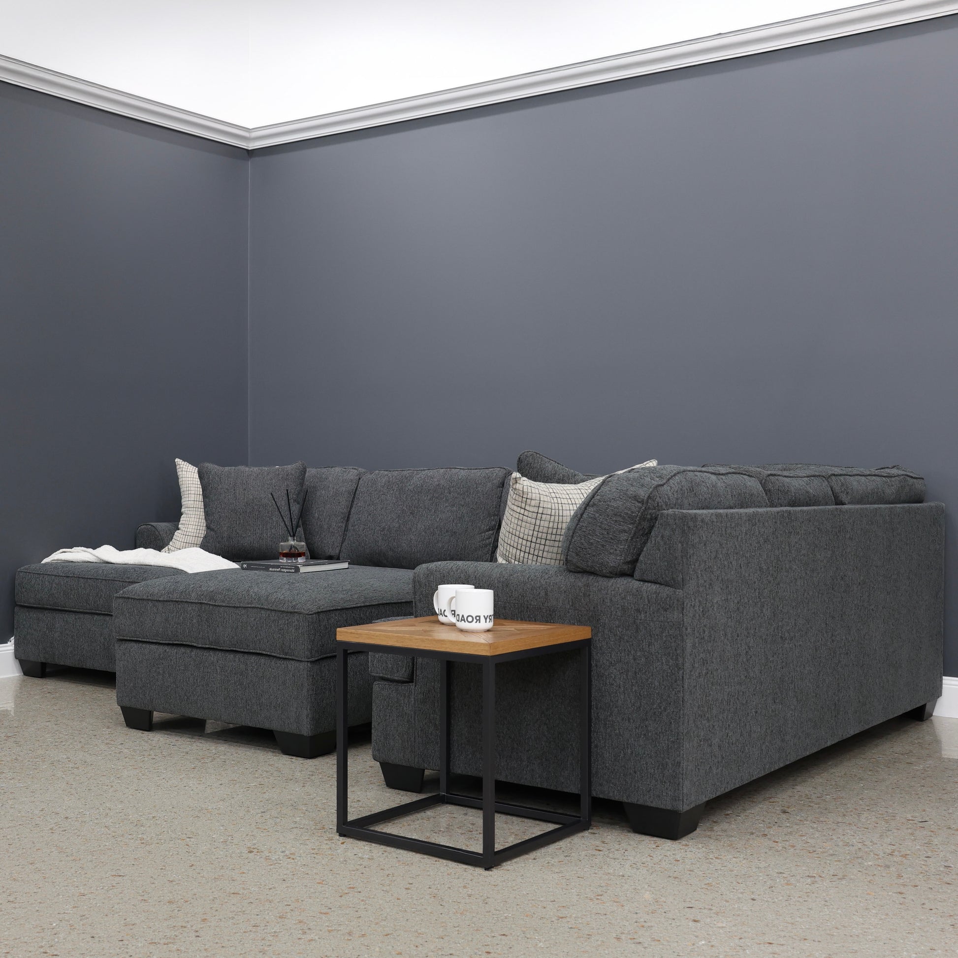 Norwood Corner Lounge w/ LHF Chaise - Dark Grey