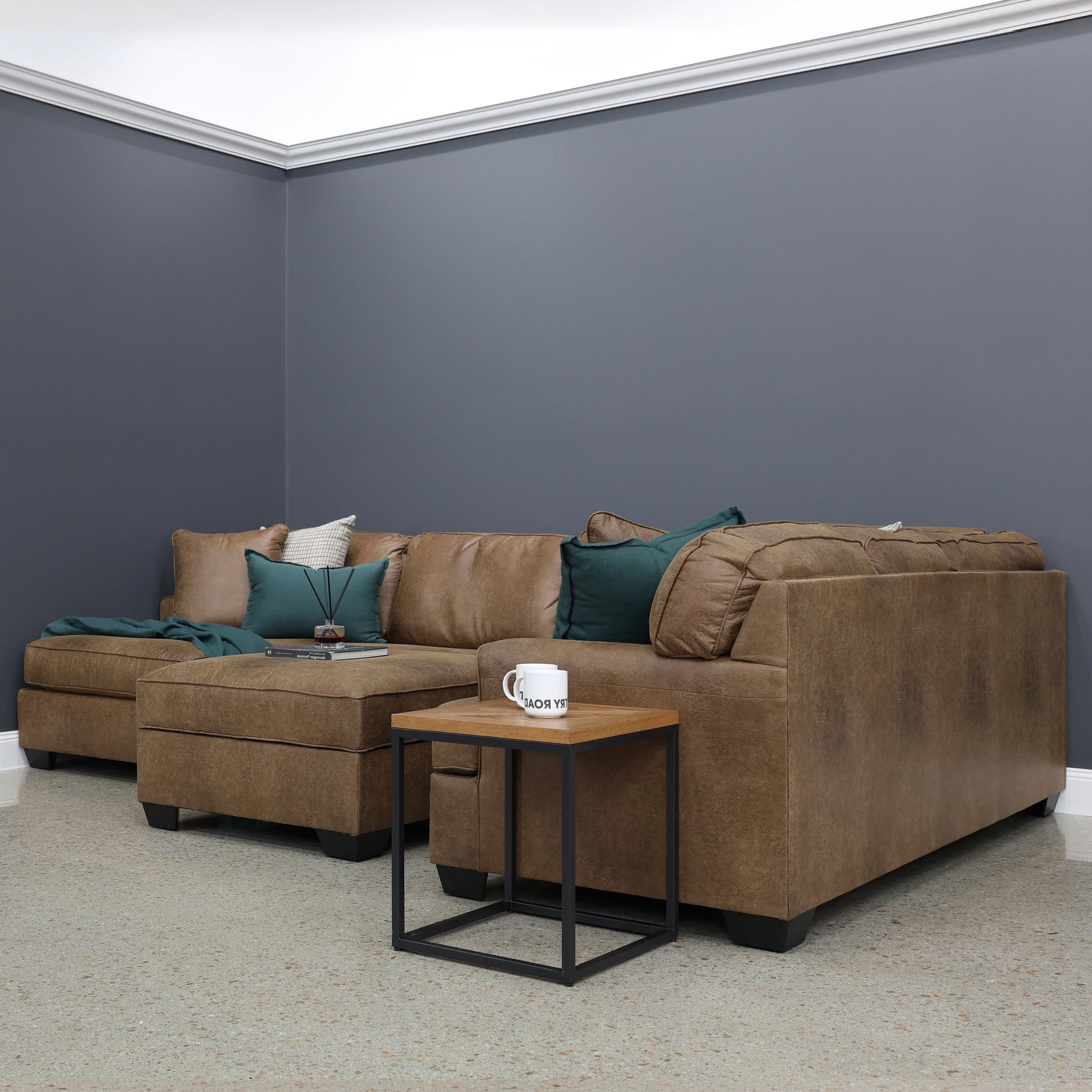 Norwood Corner Lounge w/ LHF Chaise - Tan Leather Air