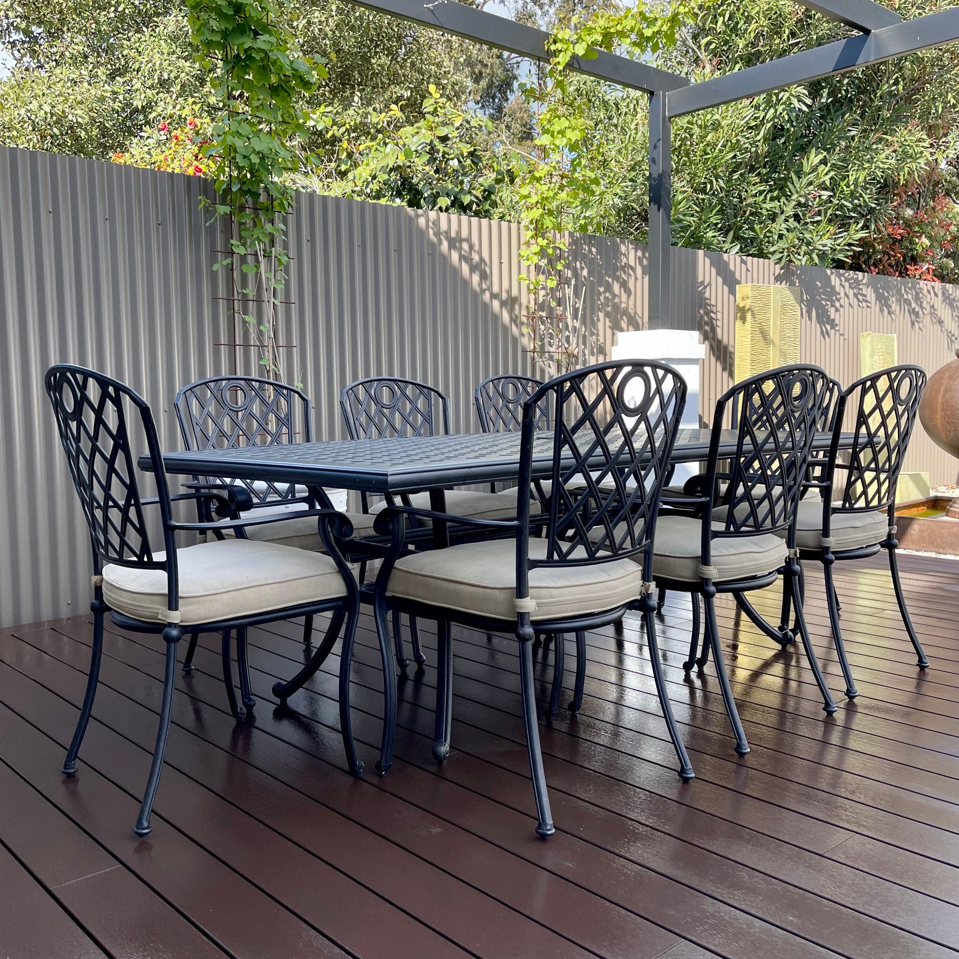 Portarlington Dining Table - Bronze Frame