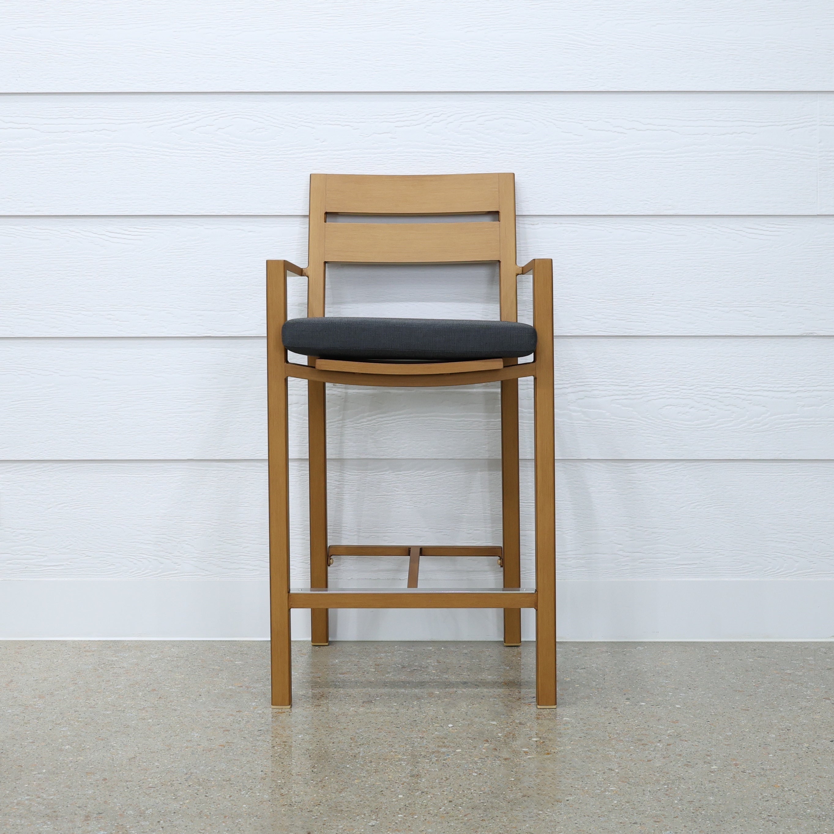 Mildura Barstool w/ Armrest - Teak Look