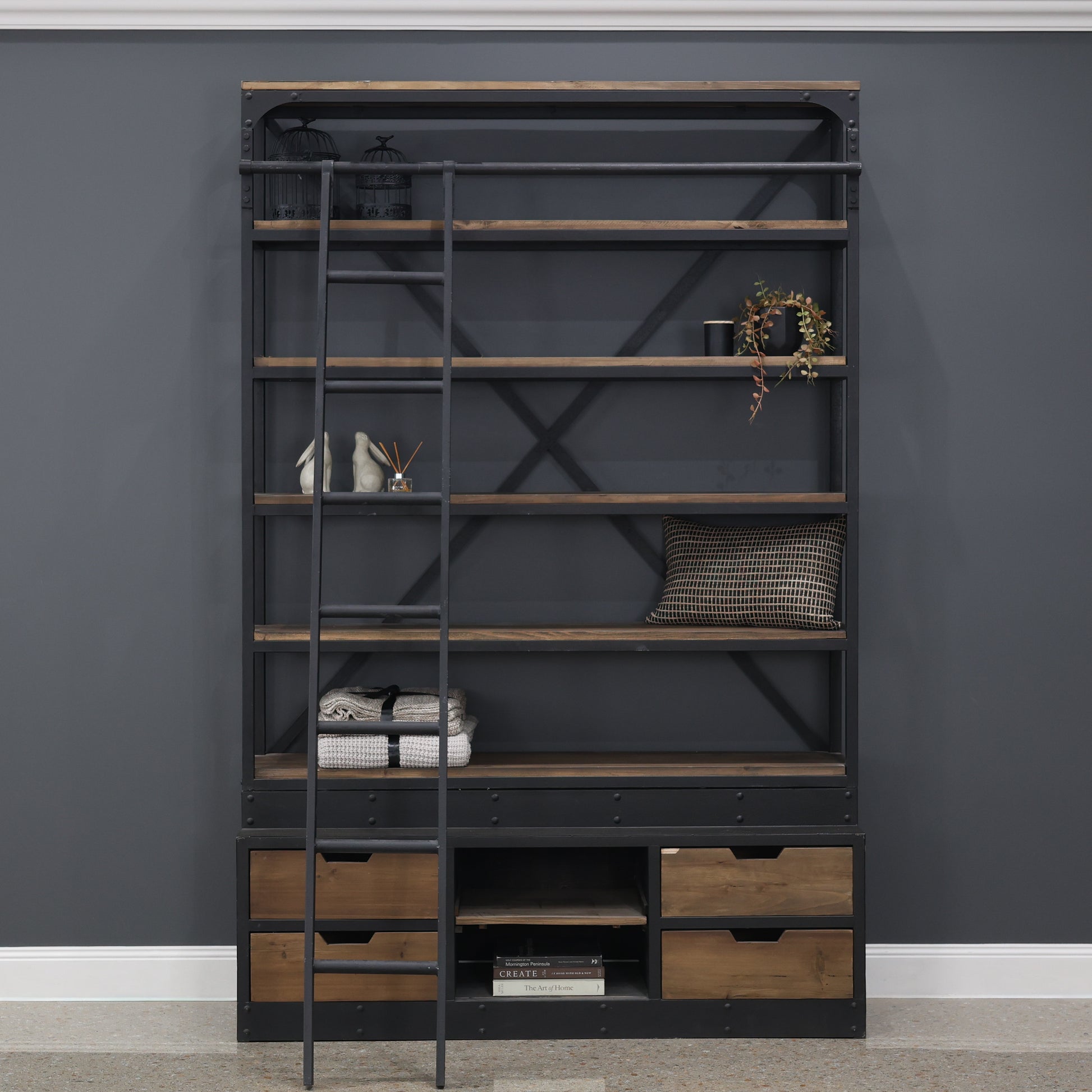Oxley Bookcase w/ Ladder - Large