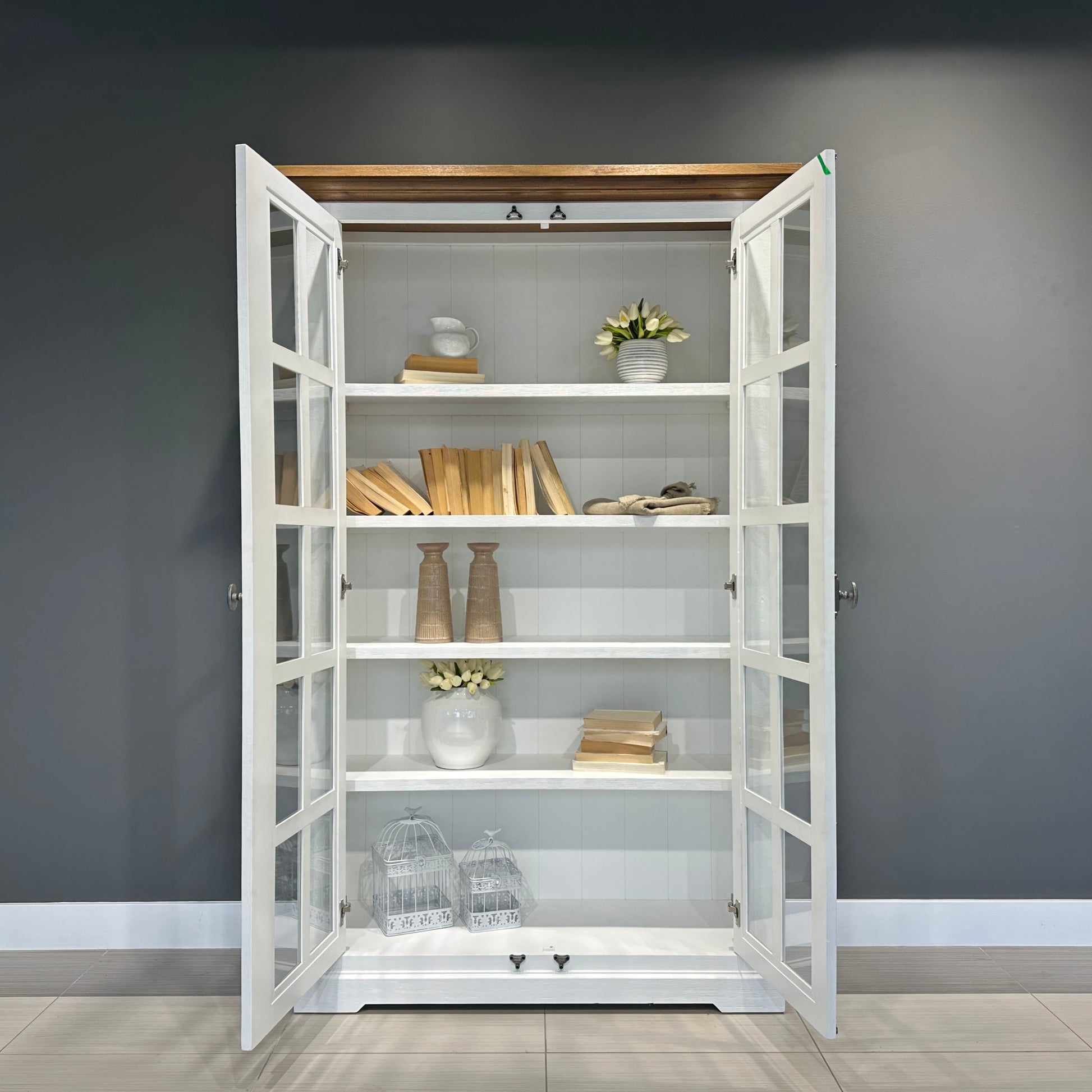 Provedore Two Tone Vitrine 2 Glass Doors - Espagnolette Bolt Handles