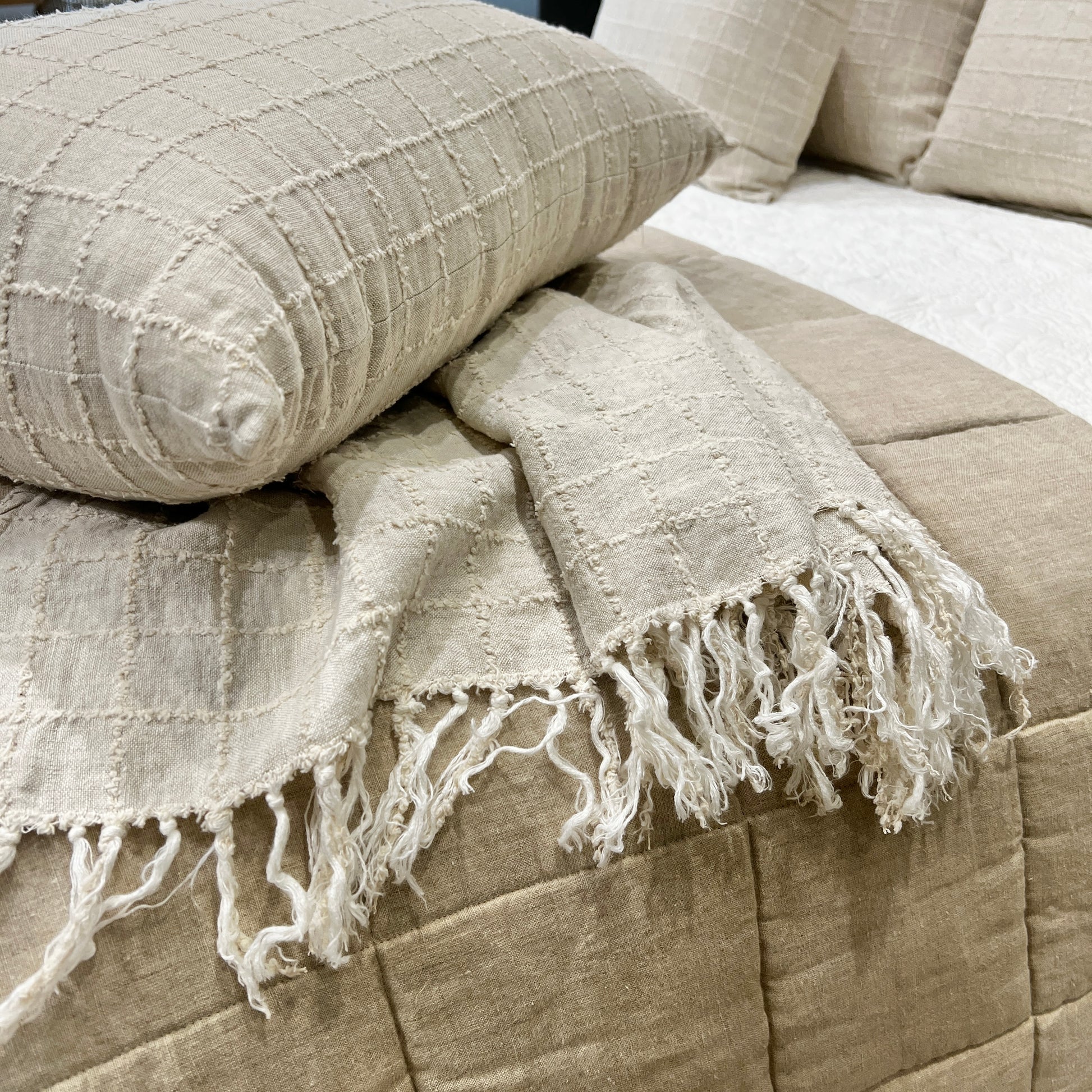 Otto Throw 130x170cm - Natural Linen