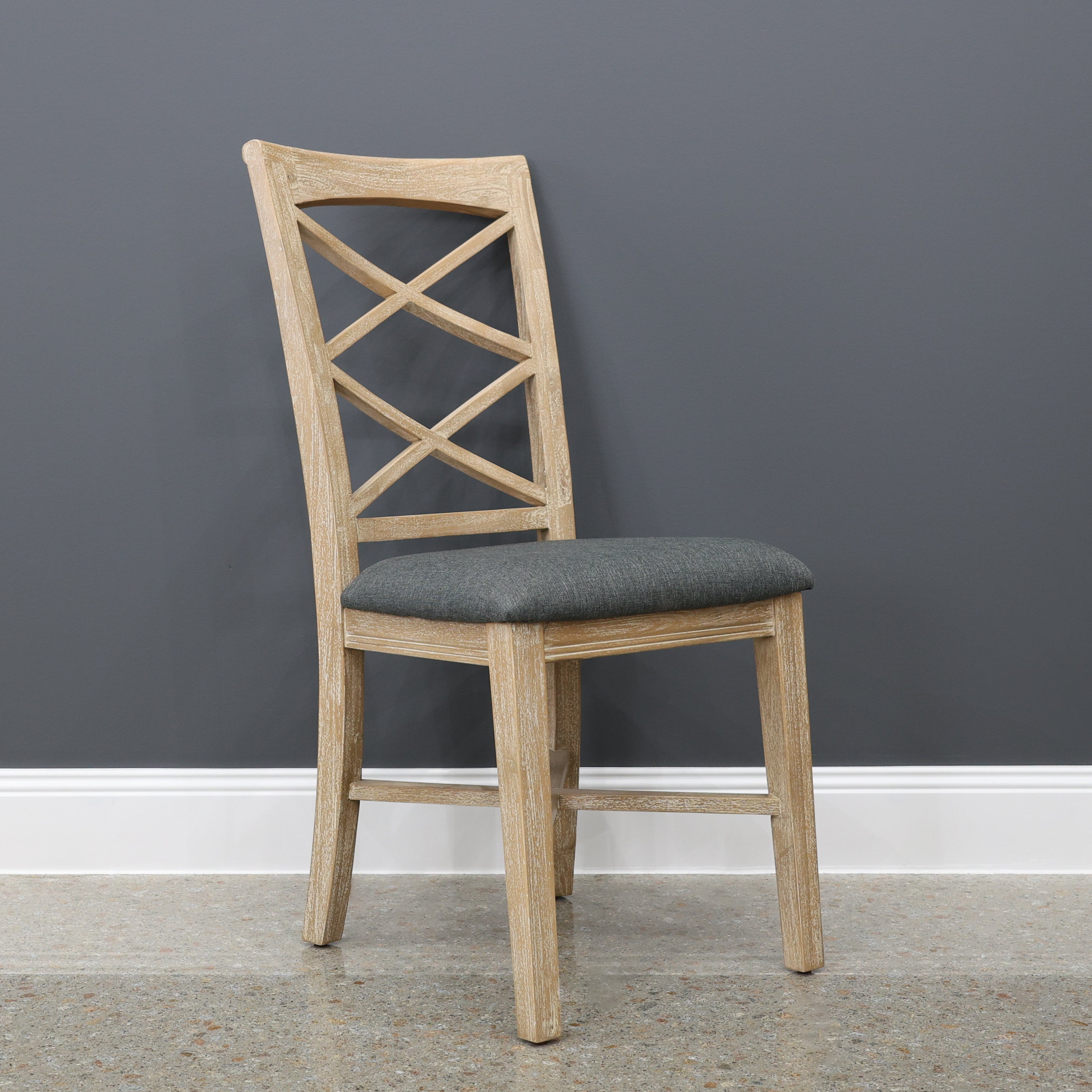 Provedore Dining Chair - Natural w/ Grey Fabric Seat