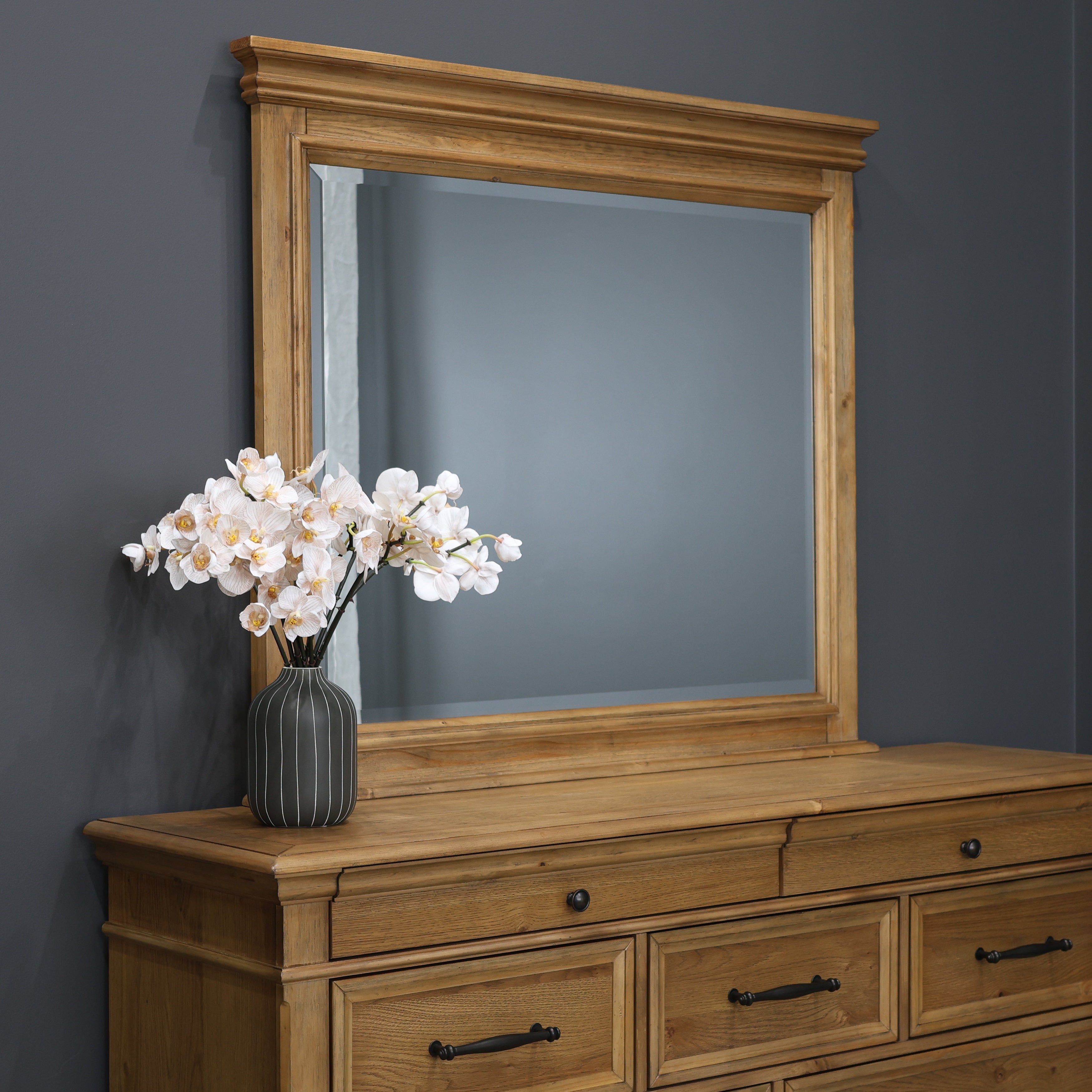 Melton Dresser Mirror - Golden Rustic Oak