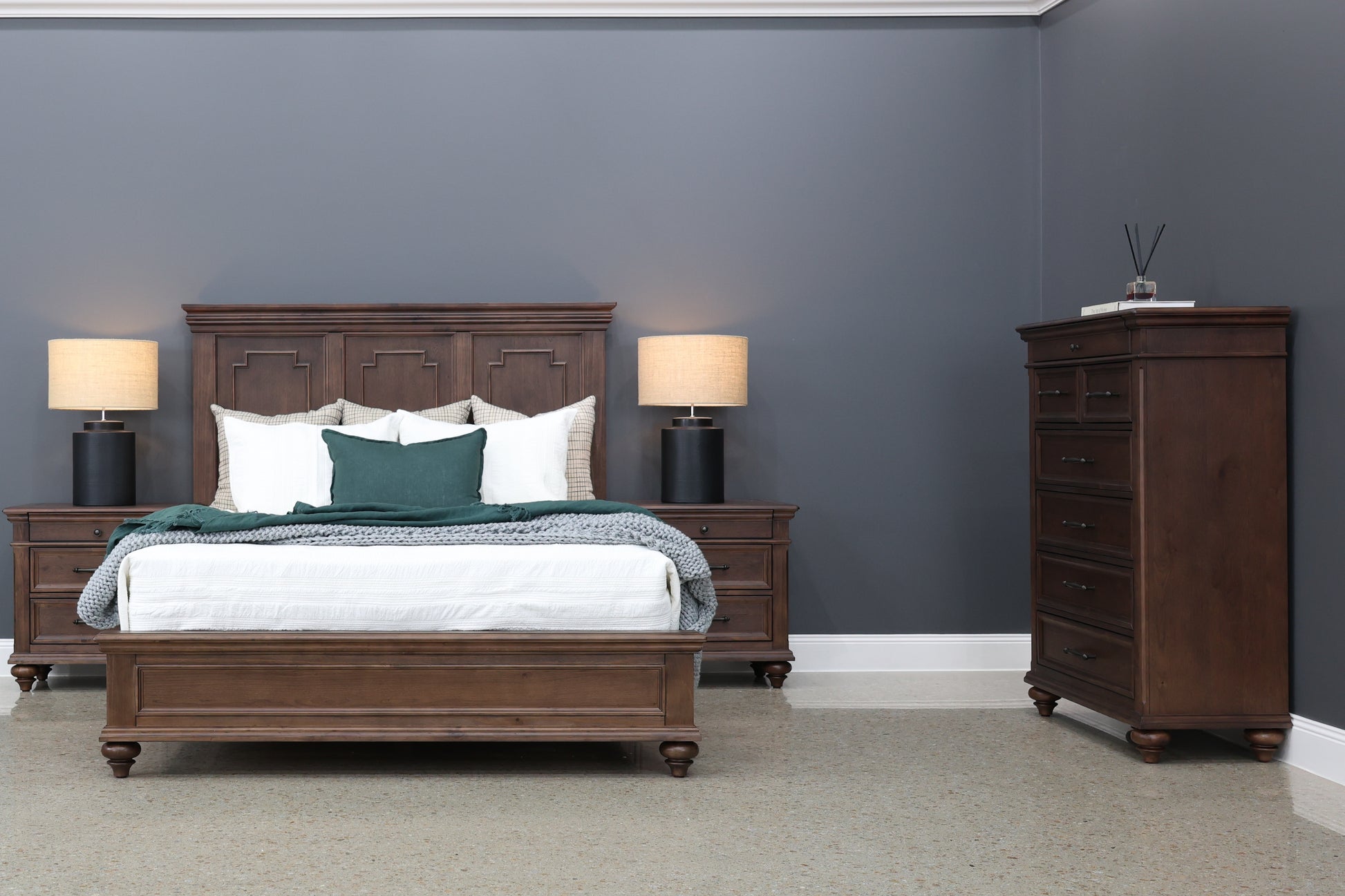 Melton Tallboy w/ 7 Drawers - Dark Auburn