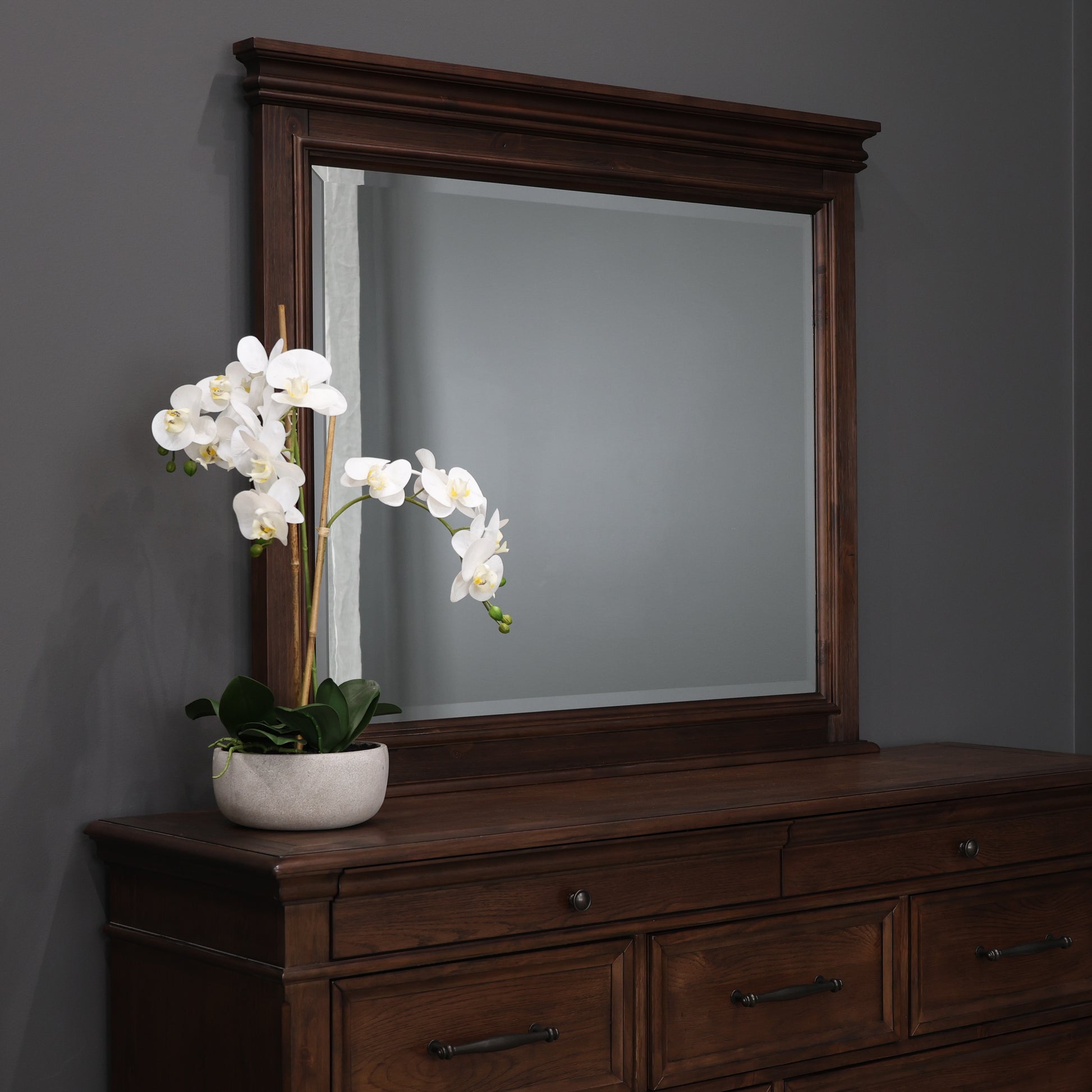 Melton Dark Auburn Dresser Mirror