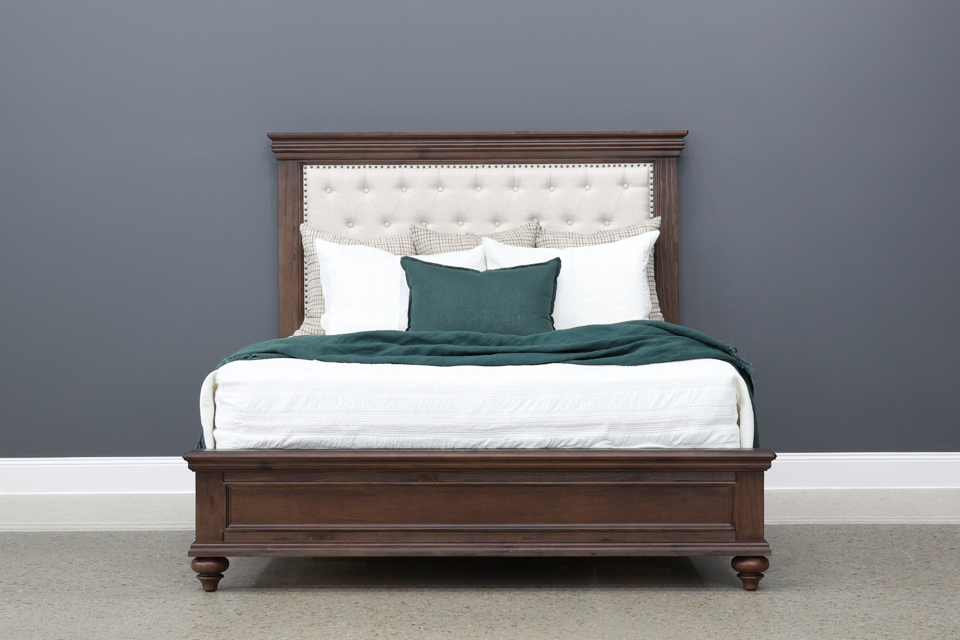 Melton Bed - Upholstered Dark Auburn