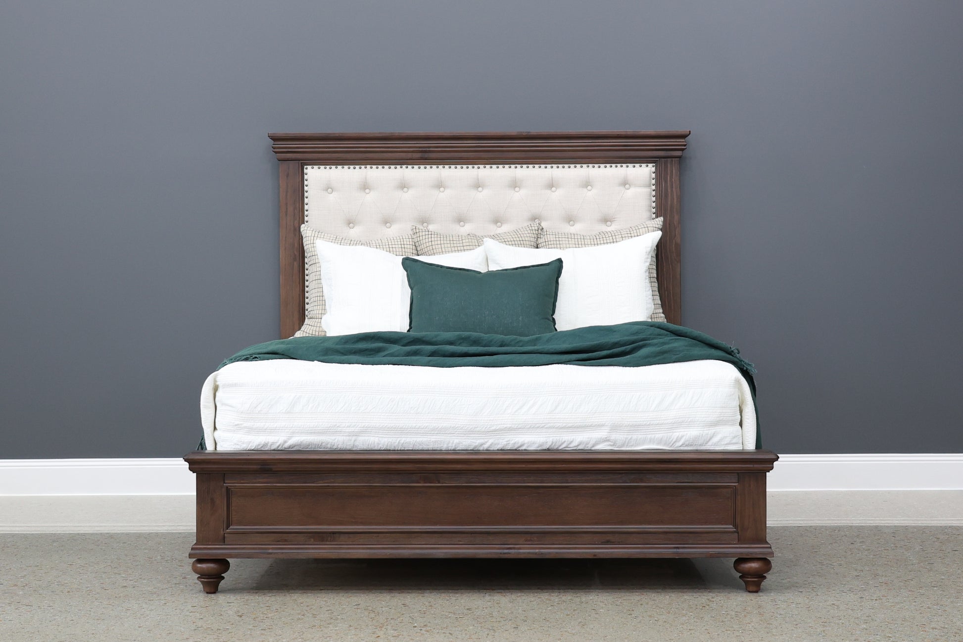 Melton Bed - Upholstered Dark Auburn